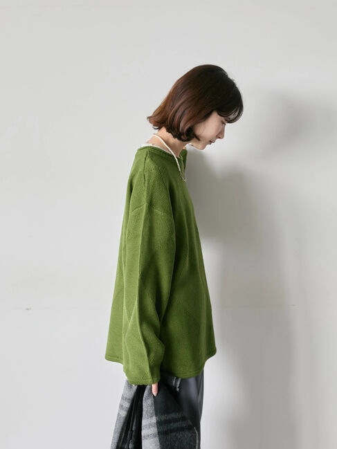 Samansa Mos2 blue「◎スクエア編みニット」|ニット・セーター|