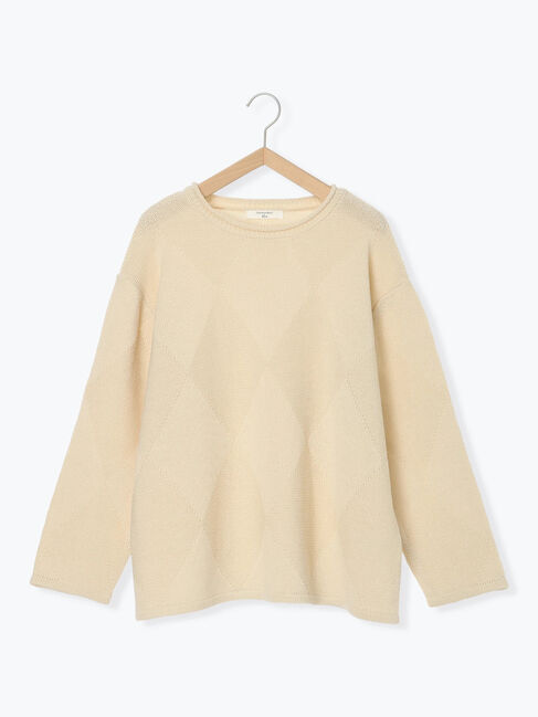 Samansa Mos2 blue「◎スクエア編みニット」|ニット・セーター|