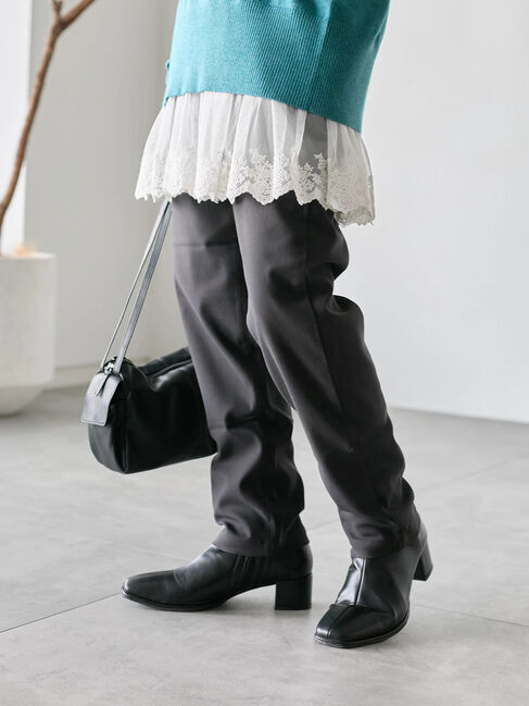 Samansa Mos2 blue「裏起毛ストレッチパンツ」|その他|