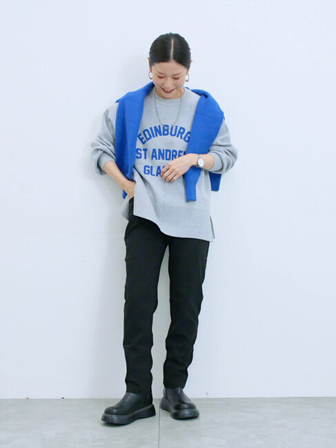 Samansa Mos2 blue「裏起毛ストレッチパンツ」|その他|