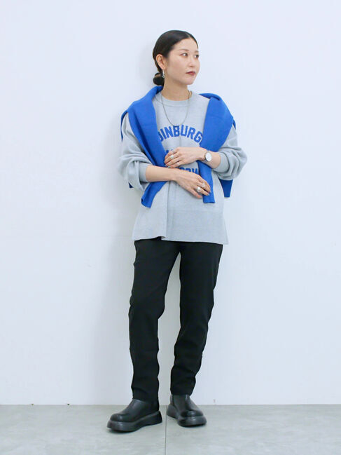 Samansa Mos2 blue「裏起毛ストレッチパンツ」|その他|