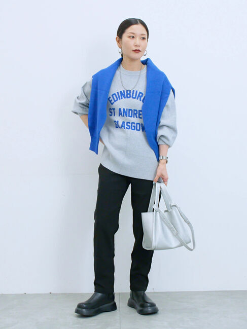 Samansa Mos2 blue「裏起毛ストレッチパンツ」|その他|