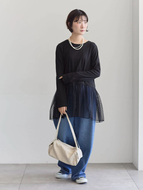 Samansa Mos2 blue「ペプラムプルオーバー」|Tシャツ・カットソー|