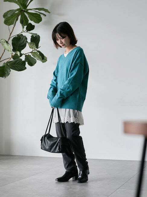 Samansa Mos2 blue「ペプラムプルオーバー」|Tシャツ・カットソー|