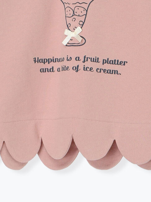 Samansa Mos2 Lagom「◎パフェプリント裾スカラップロンT」|Tシャツ・カットソー|