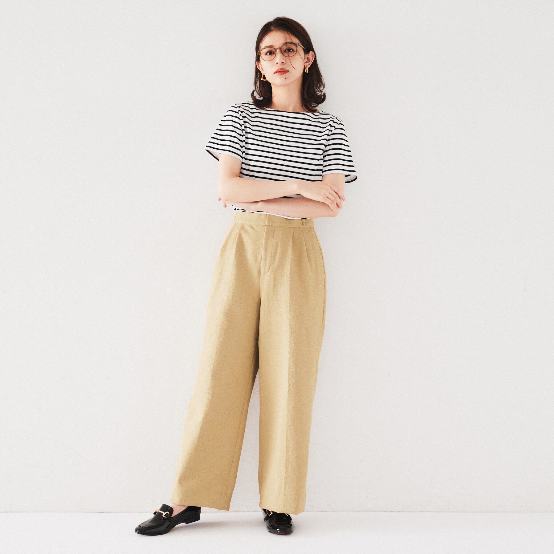 UNTITLED「【洗える/ドライタッチ】センタープレス ワイドパンツ」|その他|