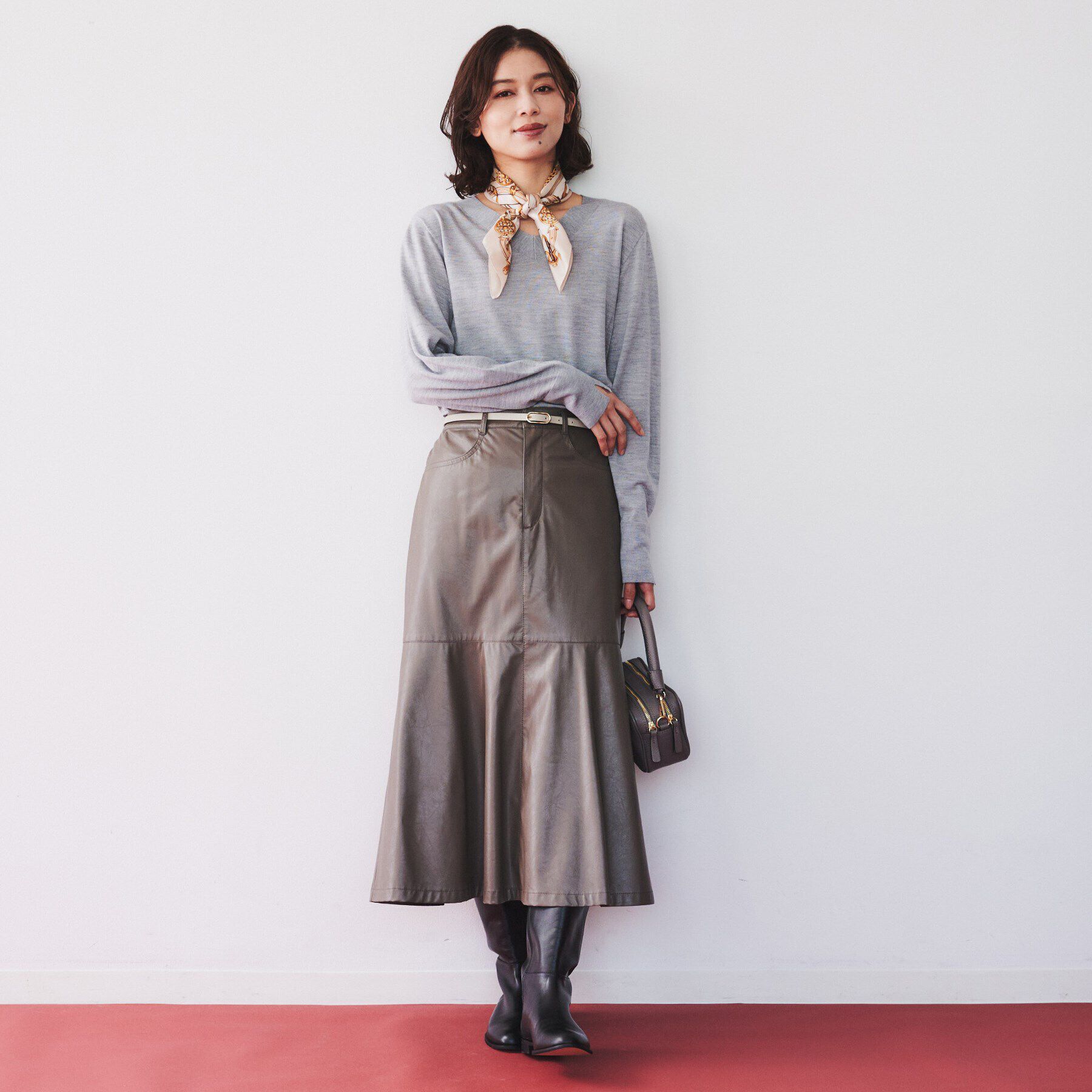 UNTITLED「【アンサンブル可能/洗える】シルクウールカシミヤ Vネックニット」|ニット・セーター|