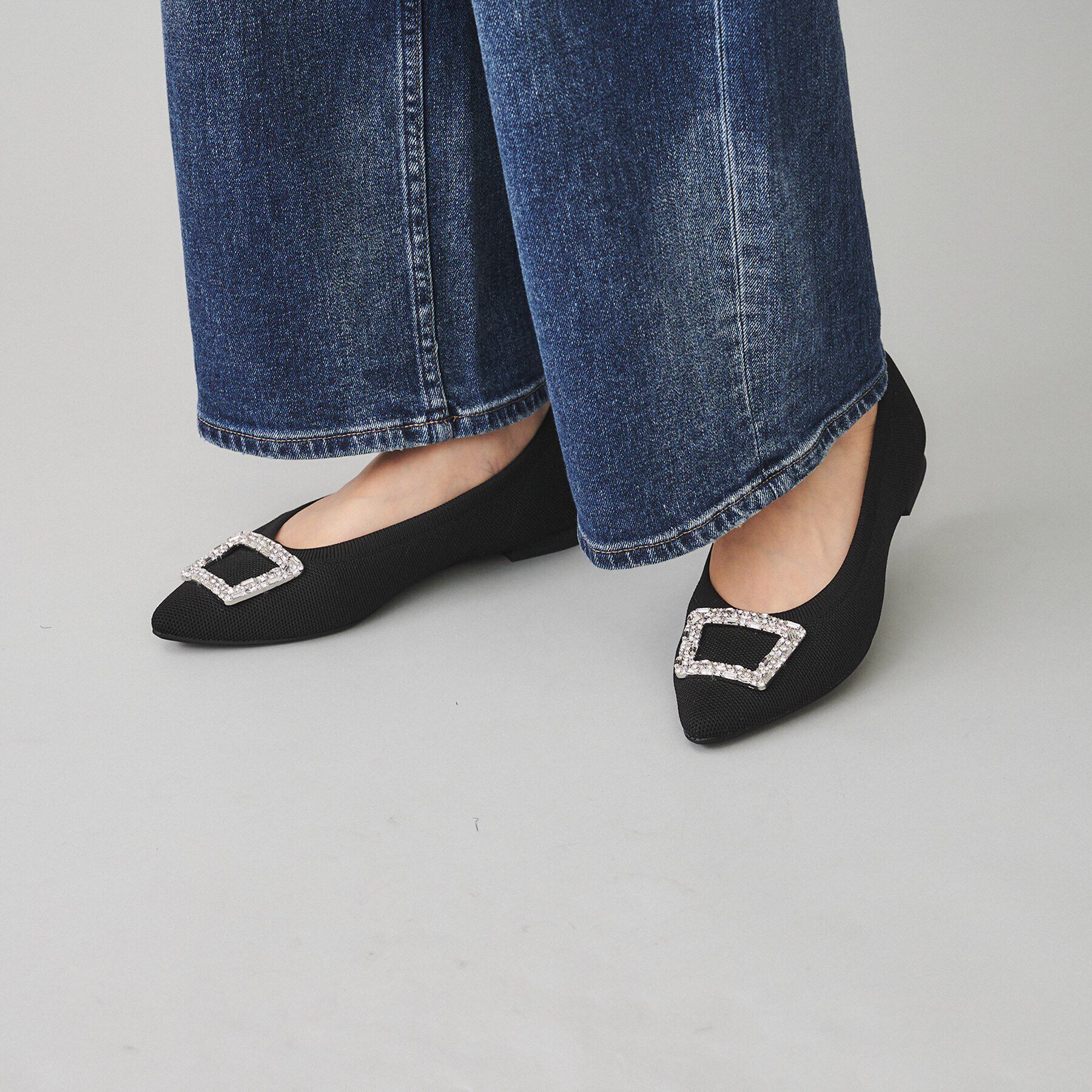 UNTITLED「【軽い！柔らかい！】ビジューニットパンプス」|パンプス|