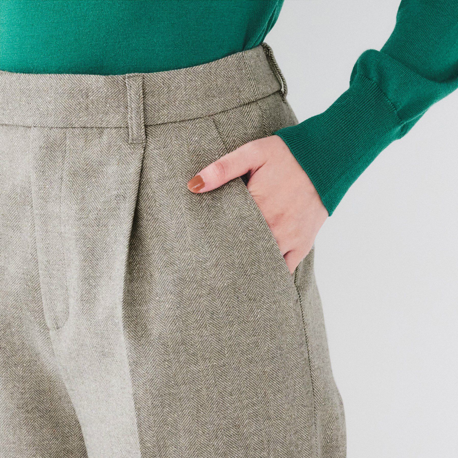 UNTITLED「【日本製/ストレート/センタープレス】ネップへリンボン ワイドパンツ」|その他|