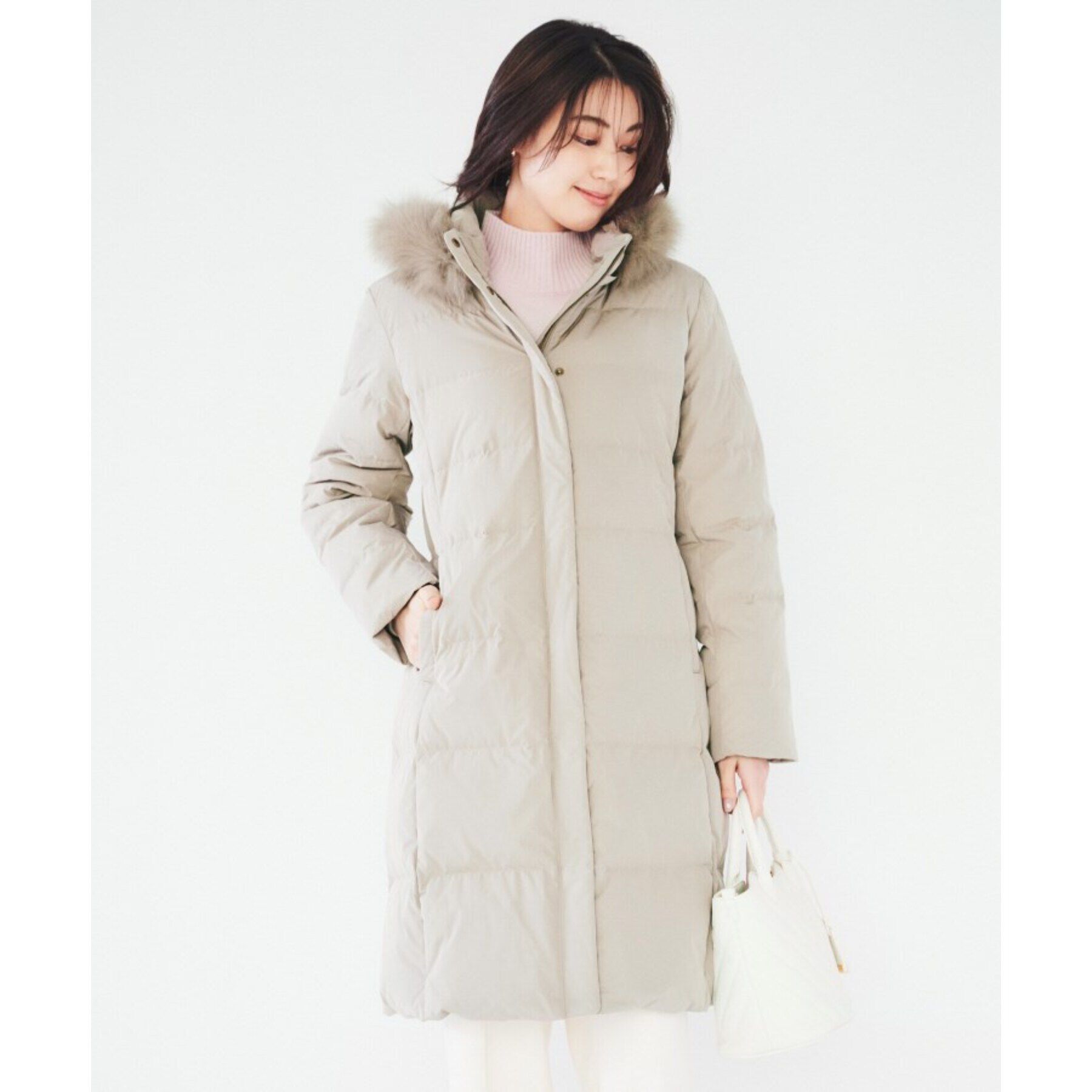 UNTITLED「【撥水／洗える／フード取り外し】ファー付きロングダウンコート」|ダウン|