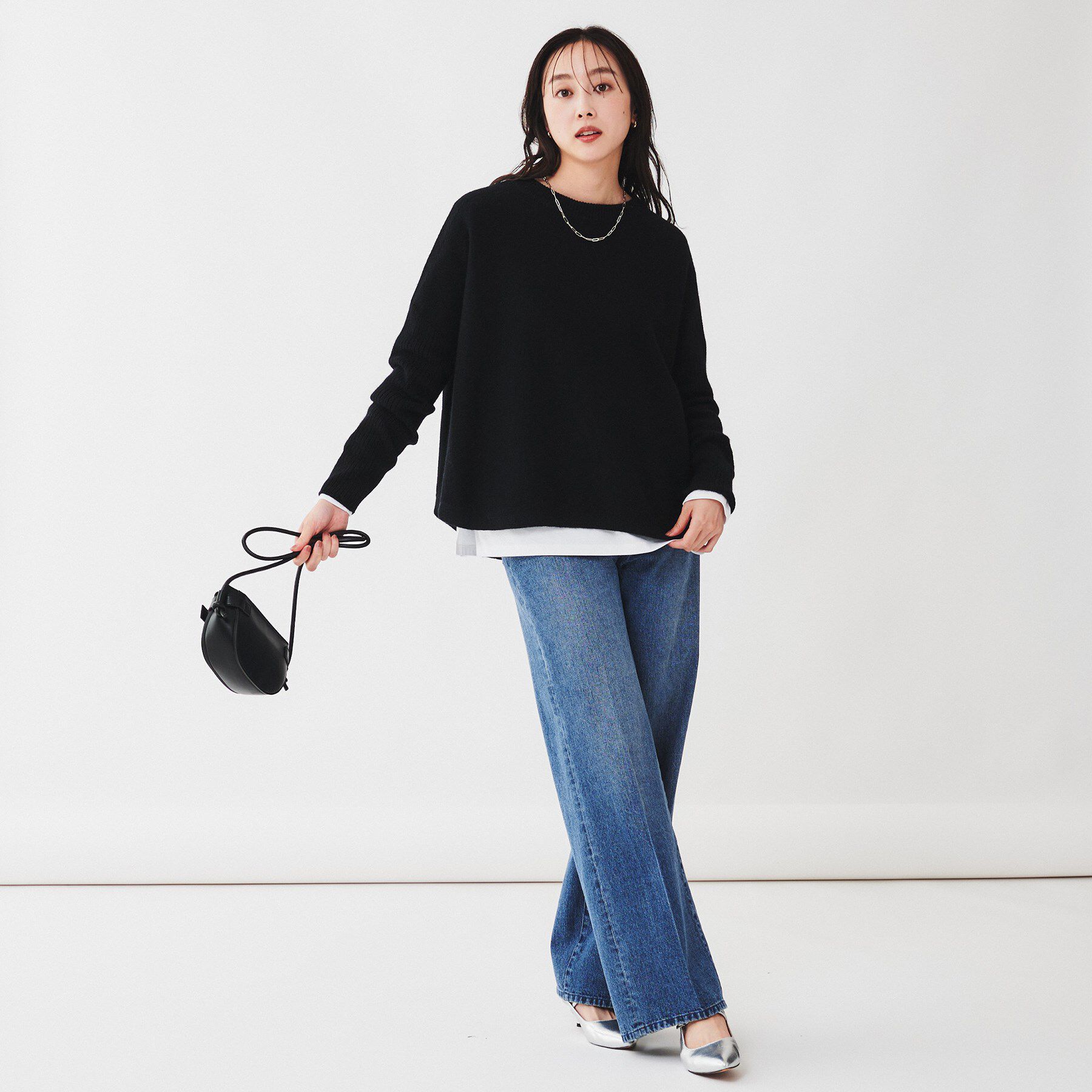 UNTITLED「ウールシルクカシミヤミックス ボートネックプルオーバーニット」|ニット・セーター|