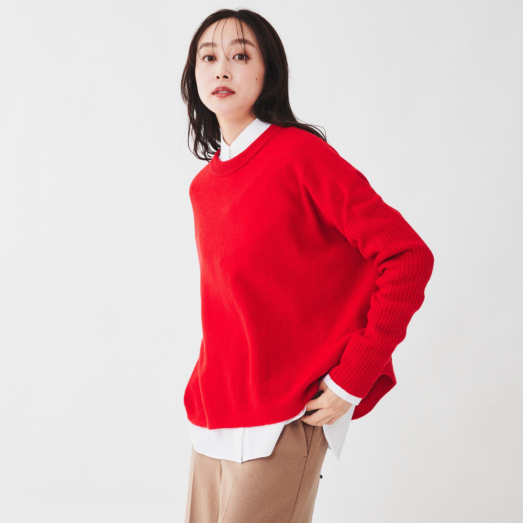 UNTITLED「ウールシルクカシミヤミックス ボートネックプルオーバーニット」|ニット・セーター|