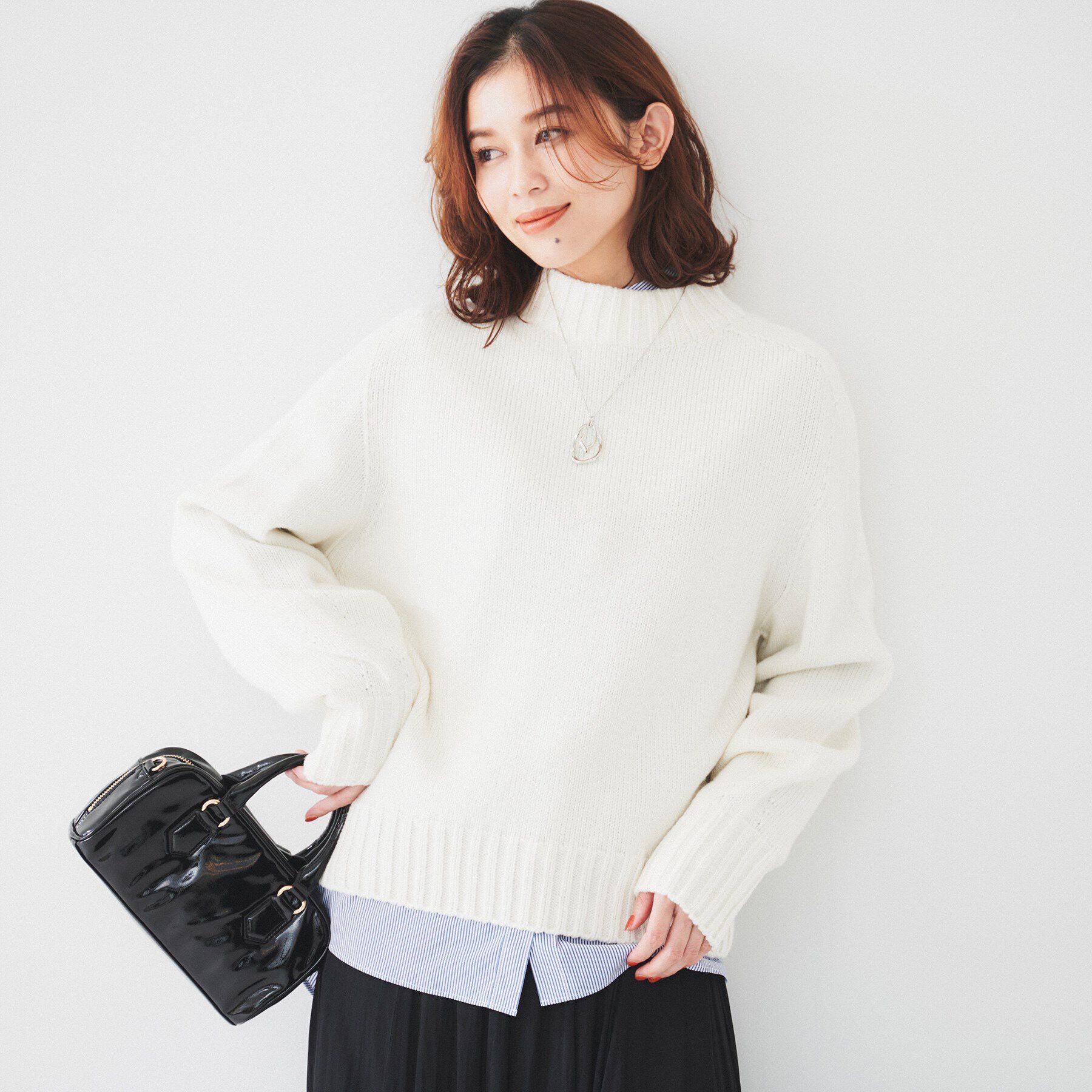 UNTITLED「【洗える】ミドルゲージ モックネックニット」|ニット・セーター|