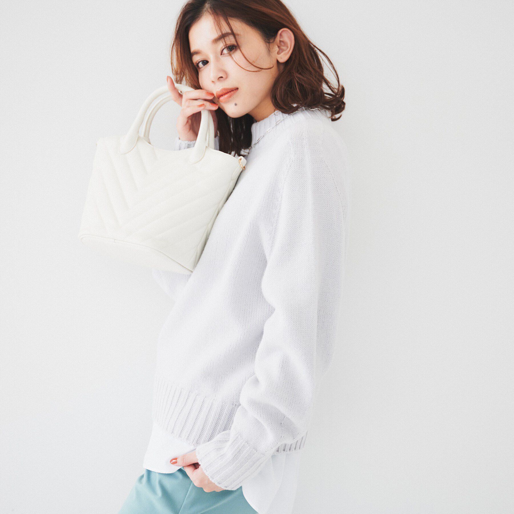 UNTITLED「【洗える】ミドルゲージ モックネックニット」|ニット・セーター|