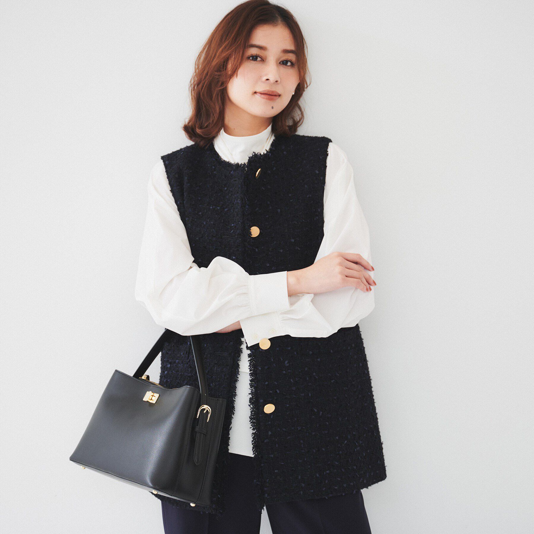 UNTITLED「ファンシーツイードジレ」|ベスト・ジレ|