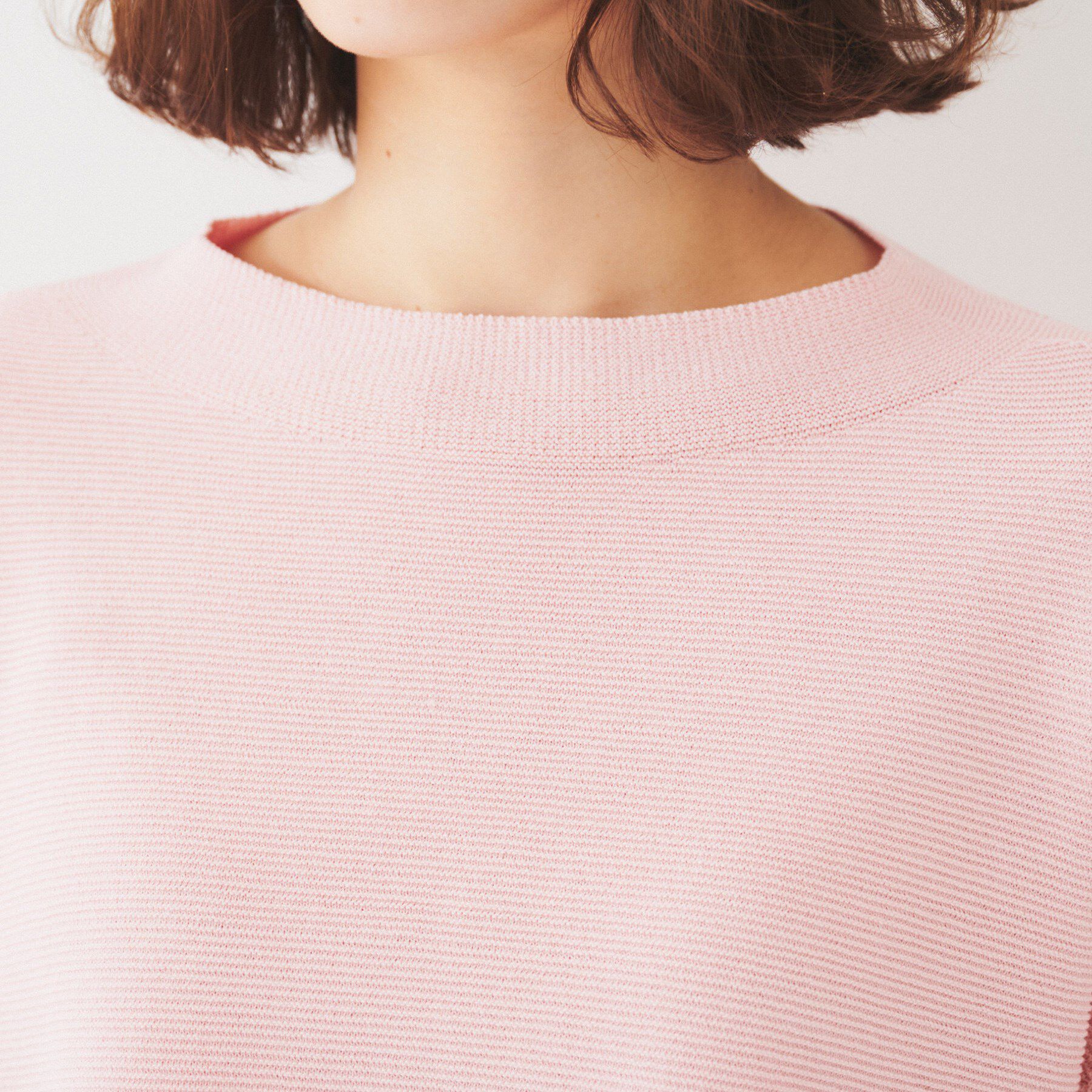 UNTITLED「【体型カバー/春素材】コットン混 ガーターニット」|ニット・セーター|