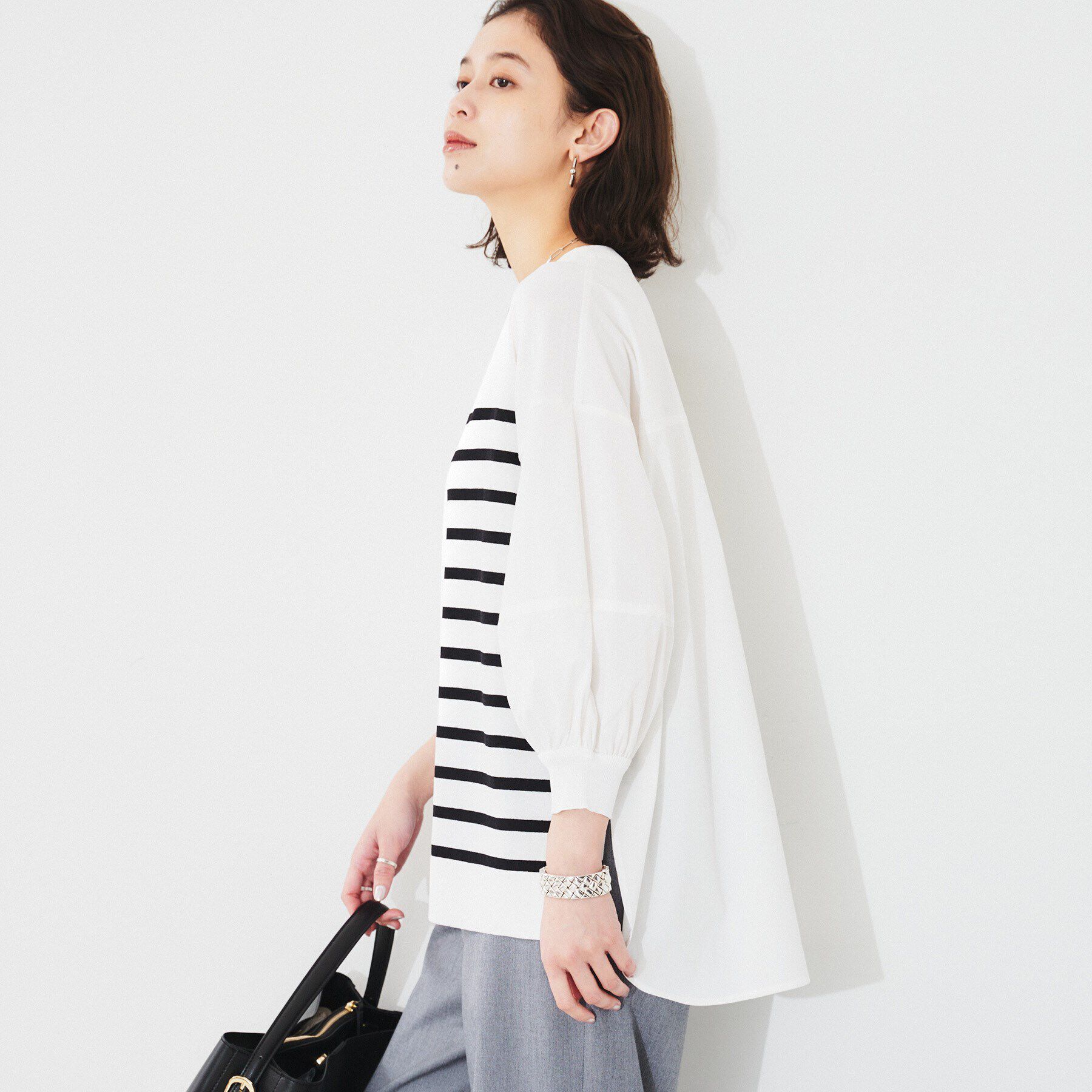 UNTITLED「【TORRAZZO DONNA】ハイブリッドボーダートップス」|Tシャツ・カットソー|