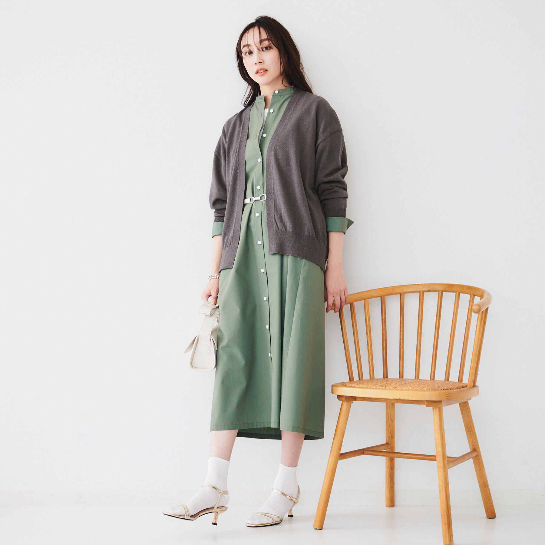 UNTITLED「【体型カバー/通勤/冷房対策】釦レスカーディガン」|カーディガン|