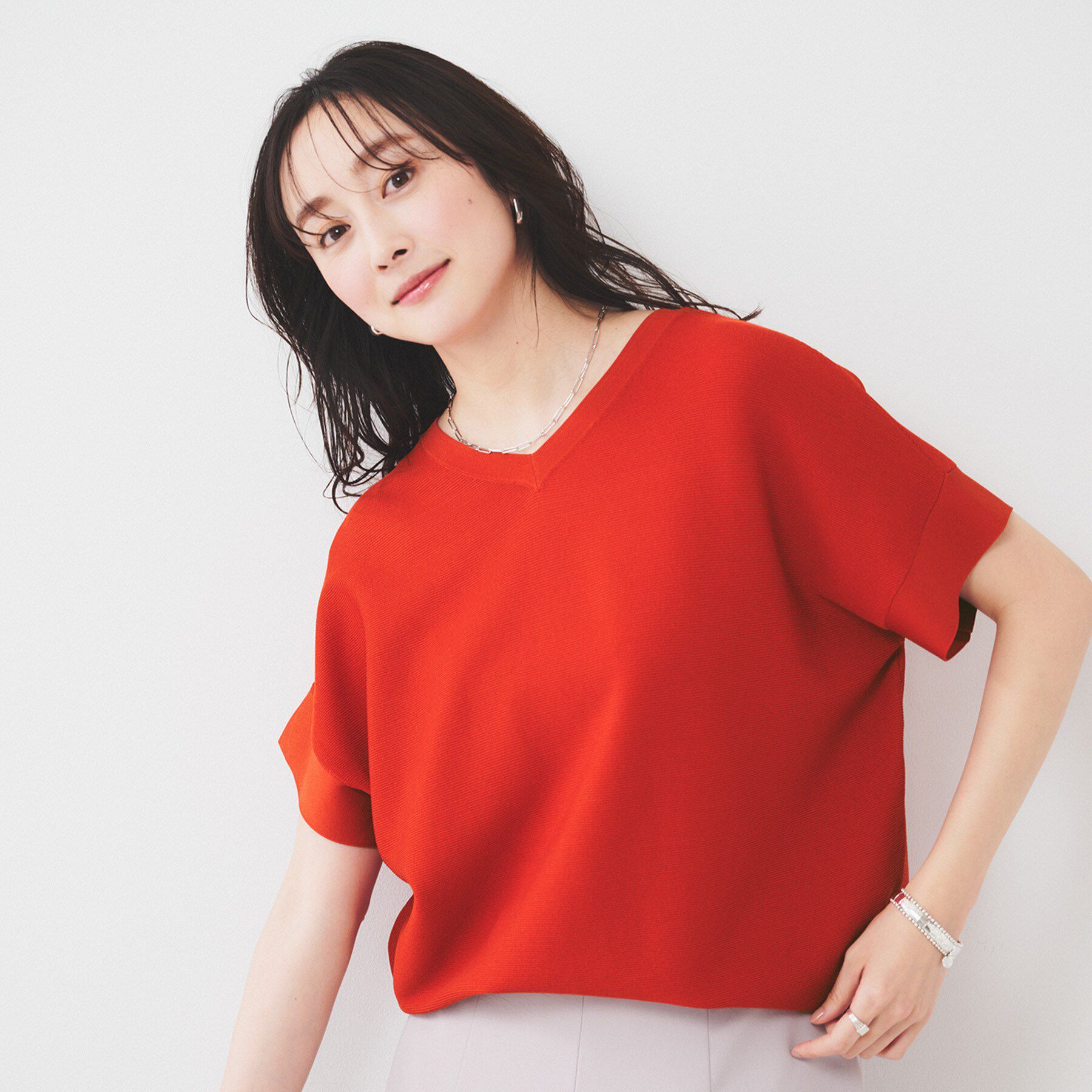 UNTITLED「【12色展開/体型カバー/2way】バウンドスリーブニット」|ニット・セーター|