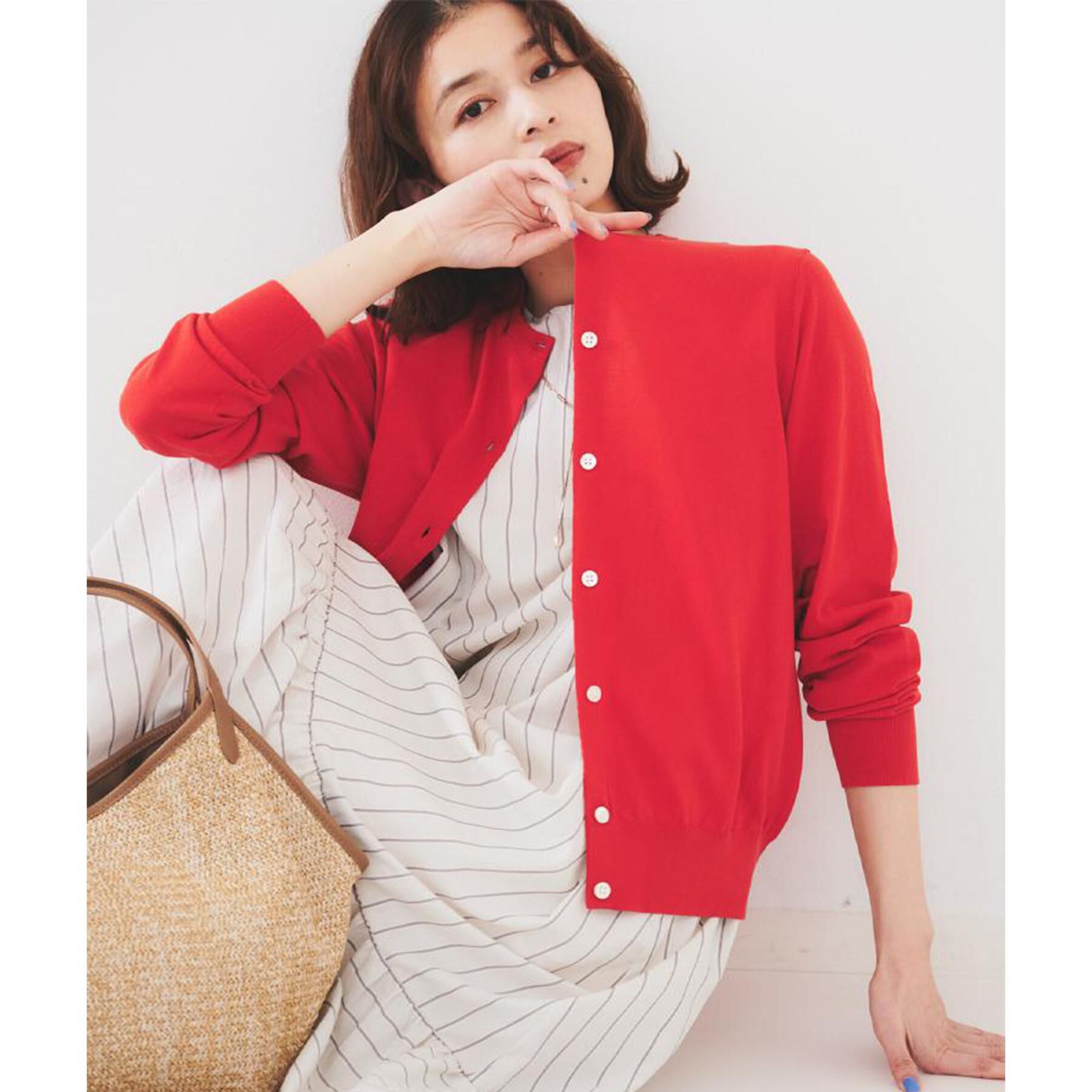 UNTITLED「【11色展開/コットン100/アンサンブル可能】クルーカーディガン」|カーディガン|