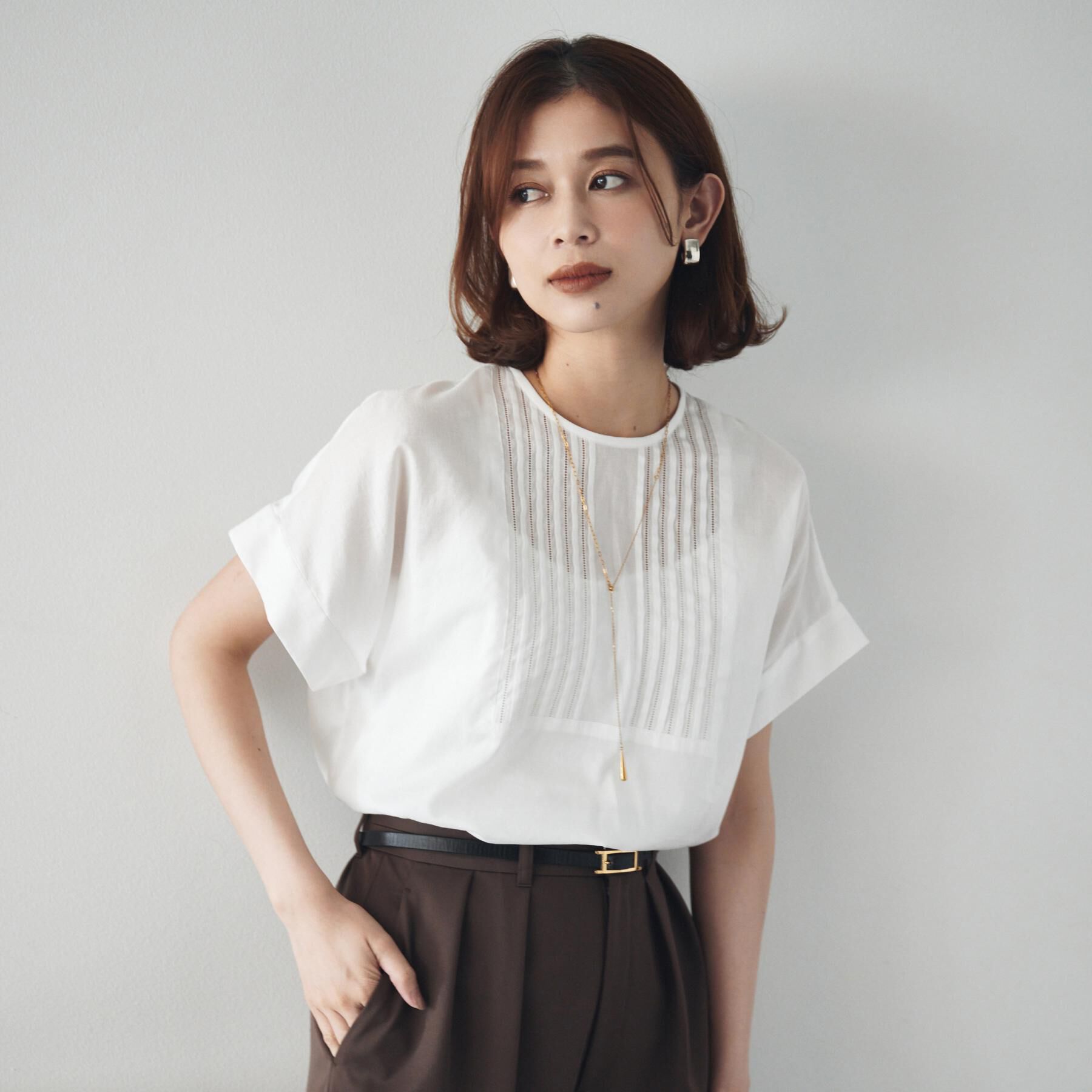 UNTITLED「【洗える】コットンピンタックブラウス」|シャツ・ブラウス|