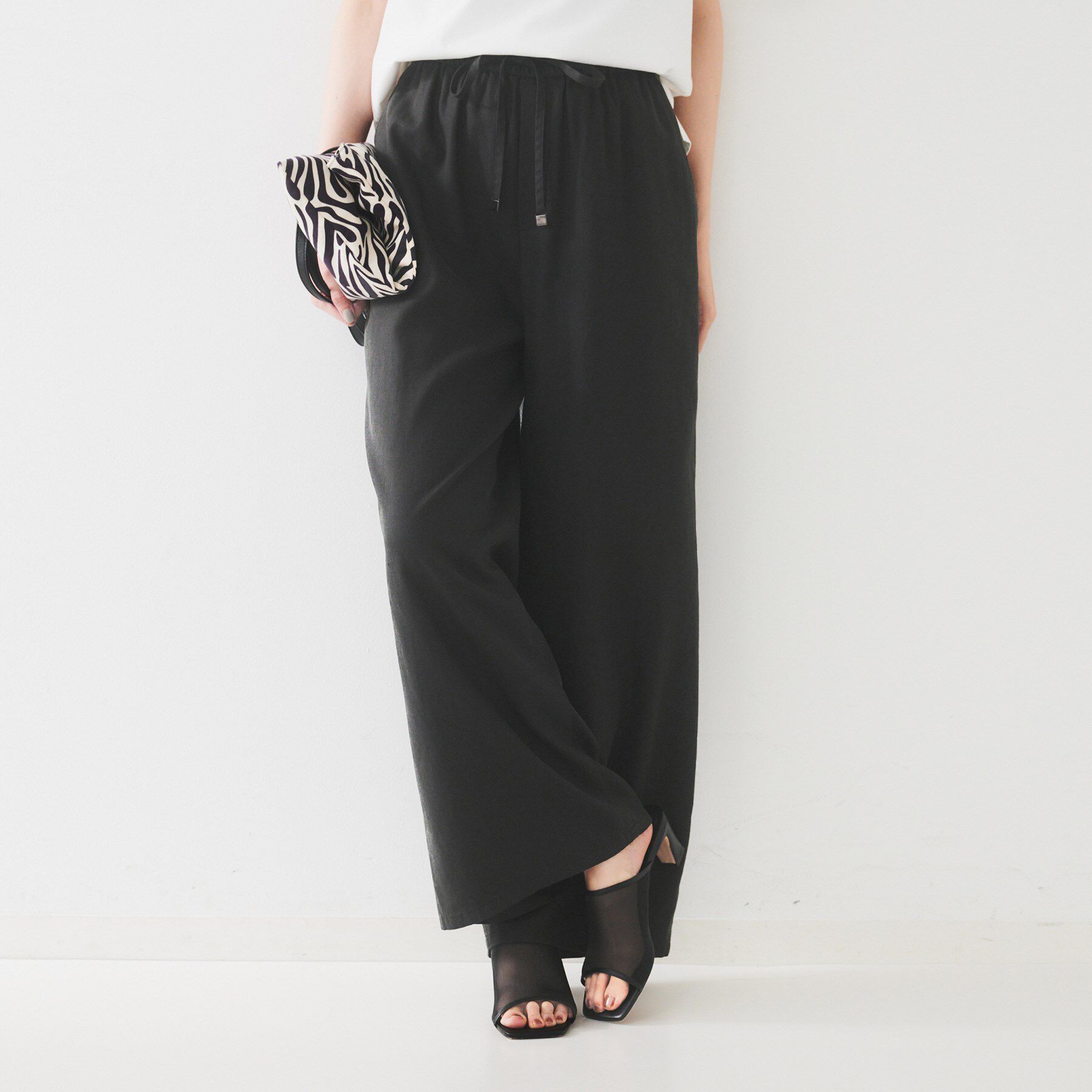 UNTITLED「【ウエストゴム/洗える/オンオフ】ドロストワイドパンツ」|その他|