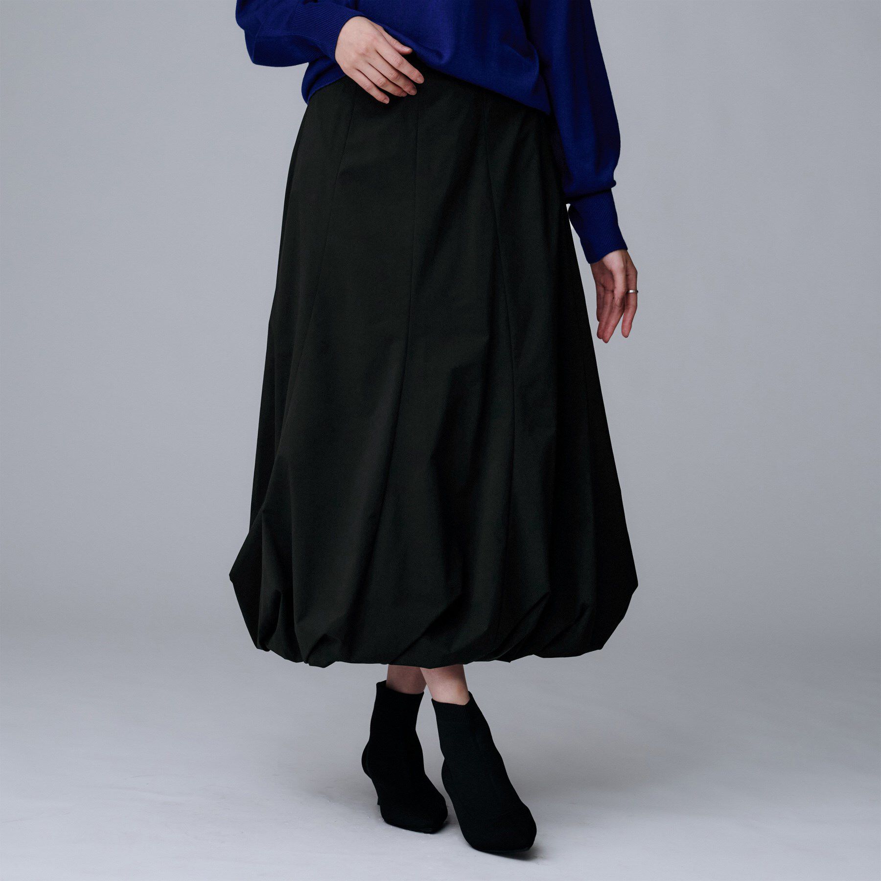 UNTITLED「【ストレッチ素材/撥水加工】バルーンスカート」|スカート|ブラック(019)