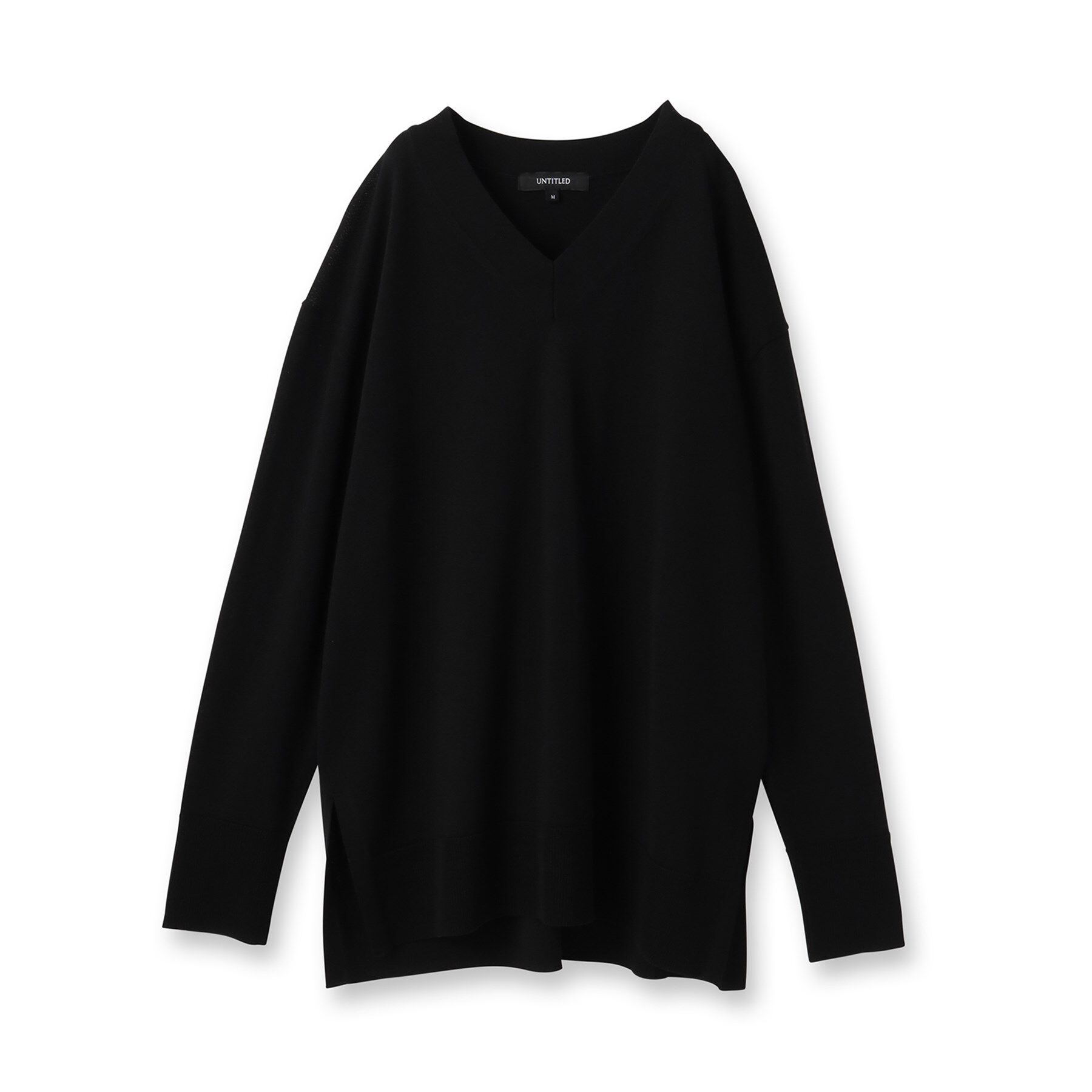 UNTITLED「【洗える/薄手/ウール100%】Vネックロングウールニット」|ニット・セーター|
