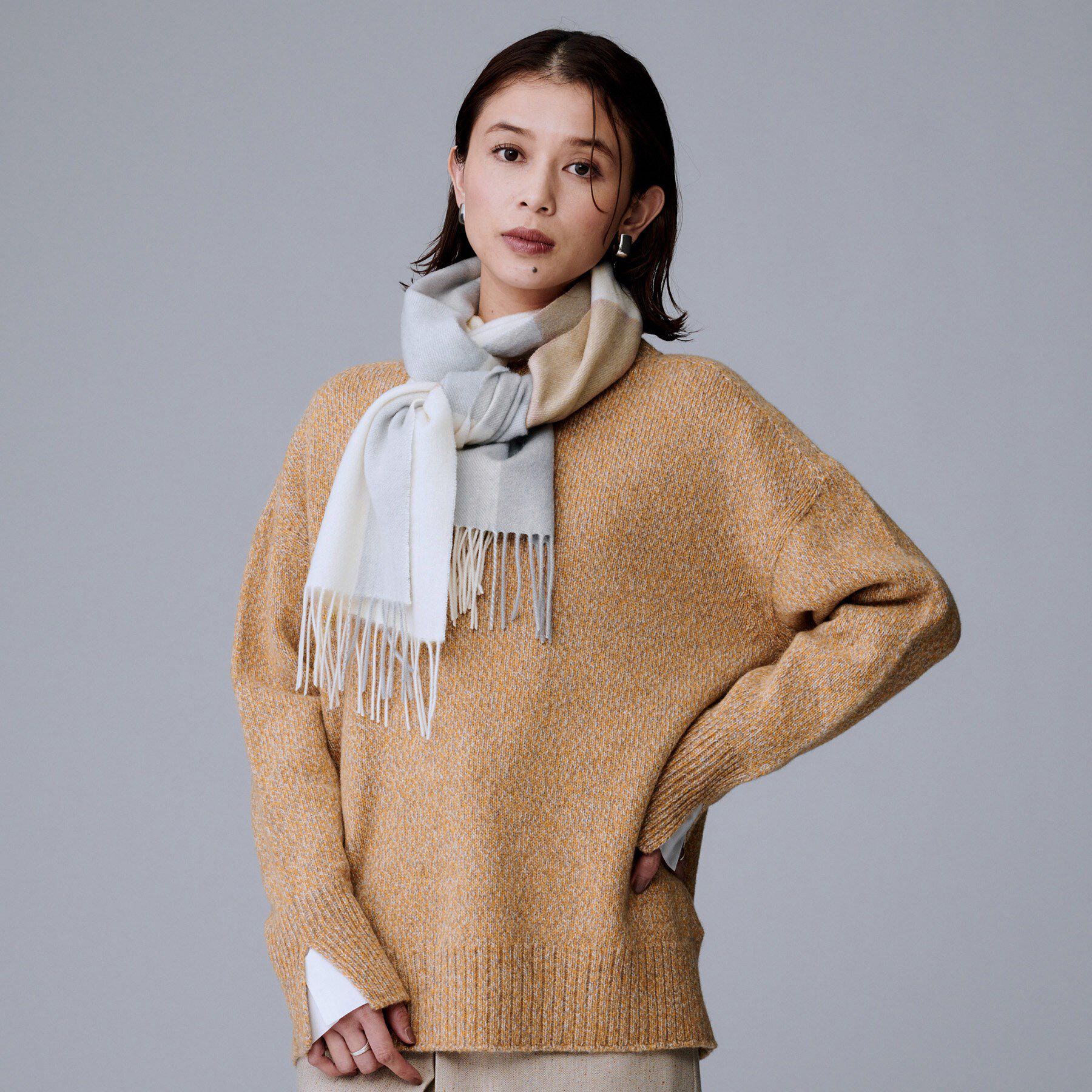 UNTITLED「【名品／定番人気】ウールチェックマフラー」|ストール|