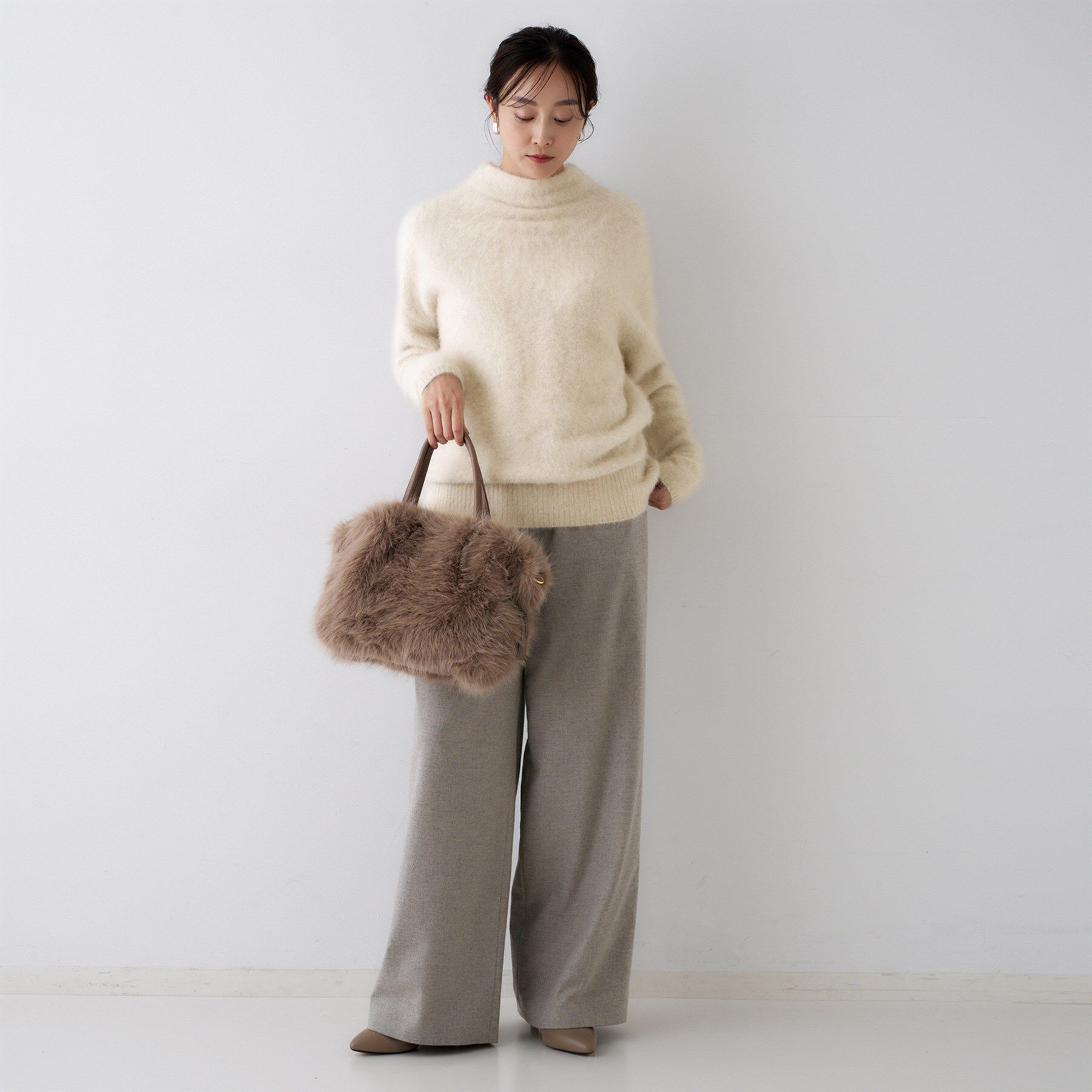 UNTITLED「【大人な品格/ふわふわニット】フォックスカシミヤ コクーンニット」|ニット・セーター|