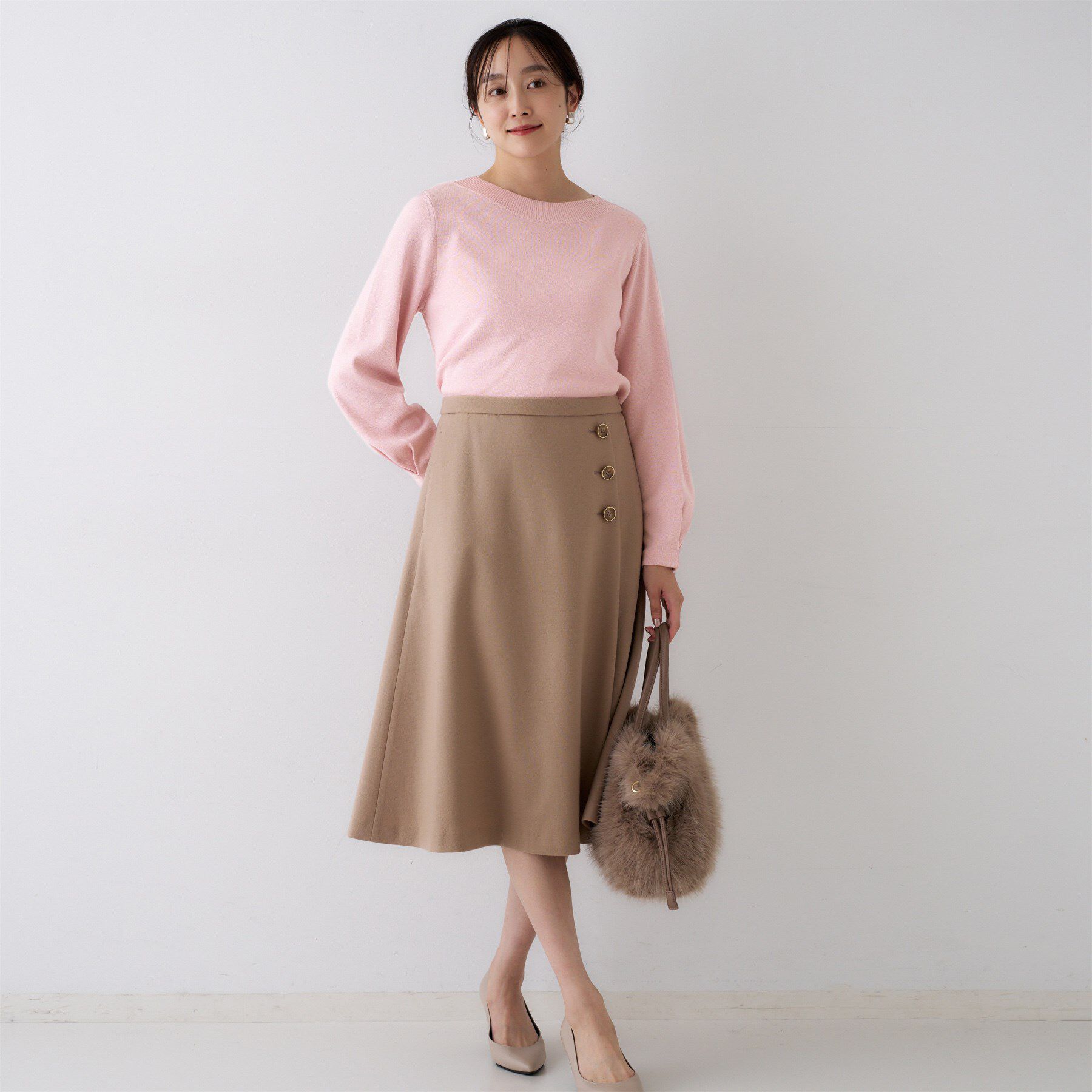 UNTITLED「【きれいめ/洗える】ラメ入りワイドボートネックニット」|ニット・セーター|