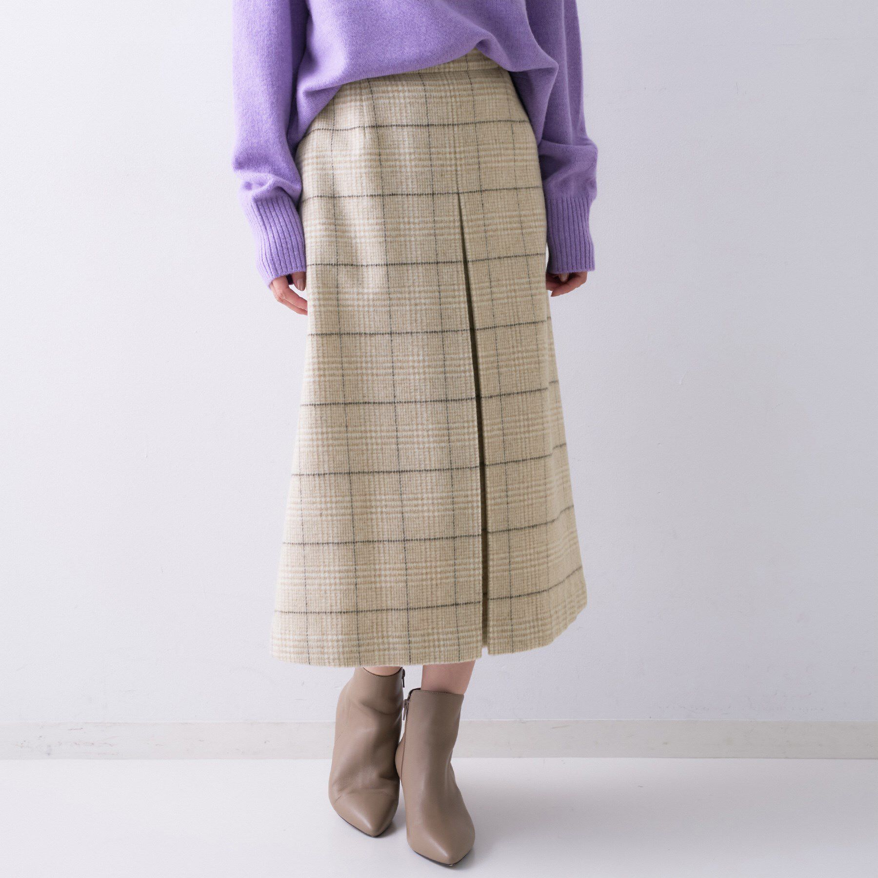 UNTITLED「【ふんわり/タイト見え】グレンチェックスカート」|スカート|