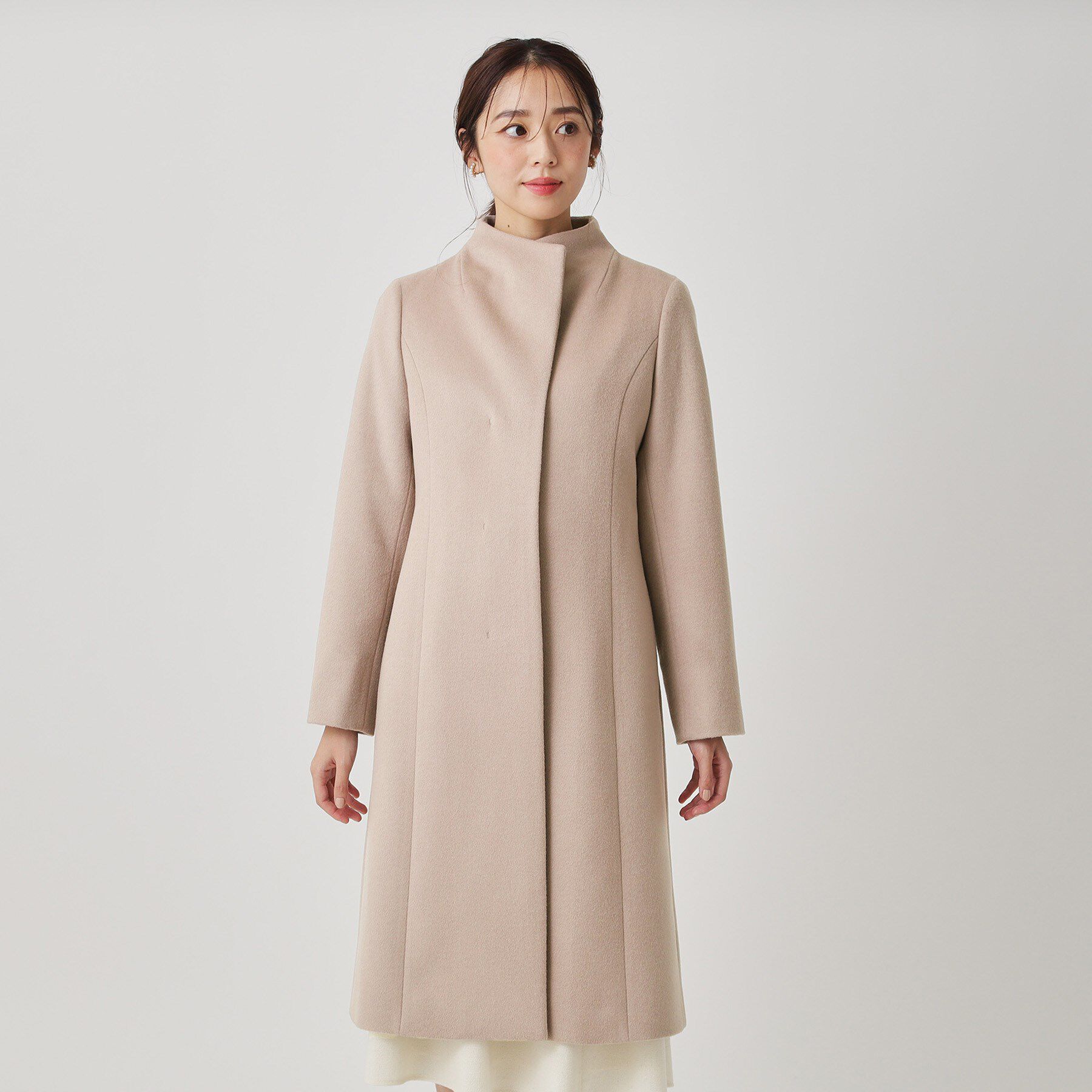 COUP DE CHANCE「【カシミヤ混／日本製】Iラインスタンドウィングカラーコート」|その他|