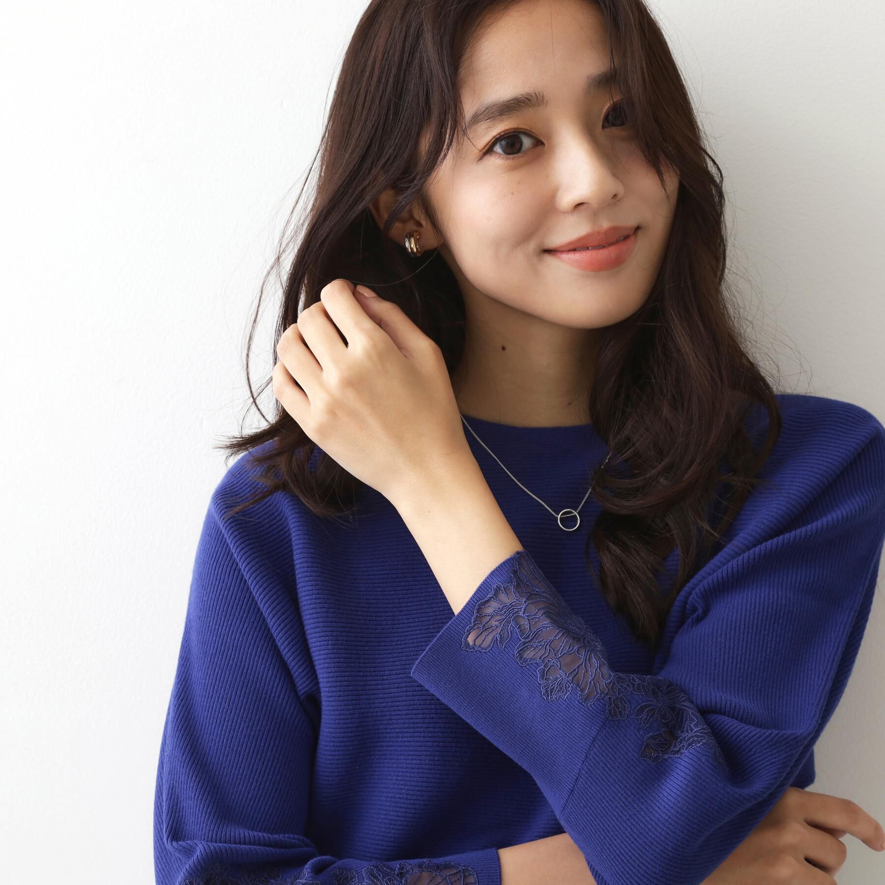 COUP DE CHANCE「【手洗い可】オーガンジー刺しゅうニットトップス」|ニット・セーター|