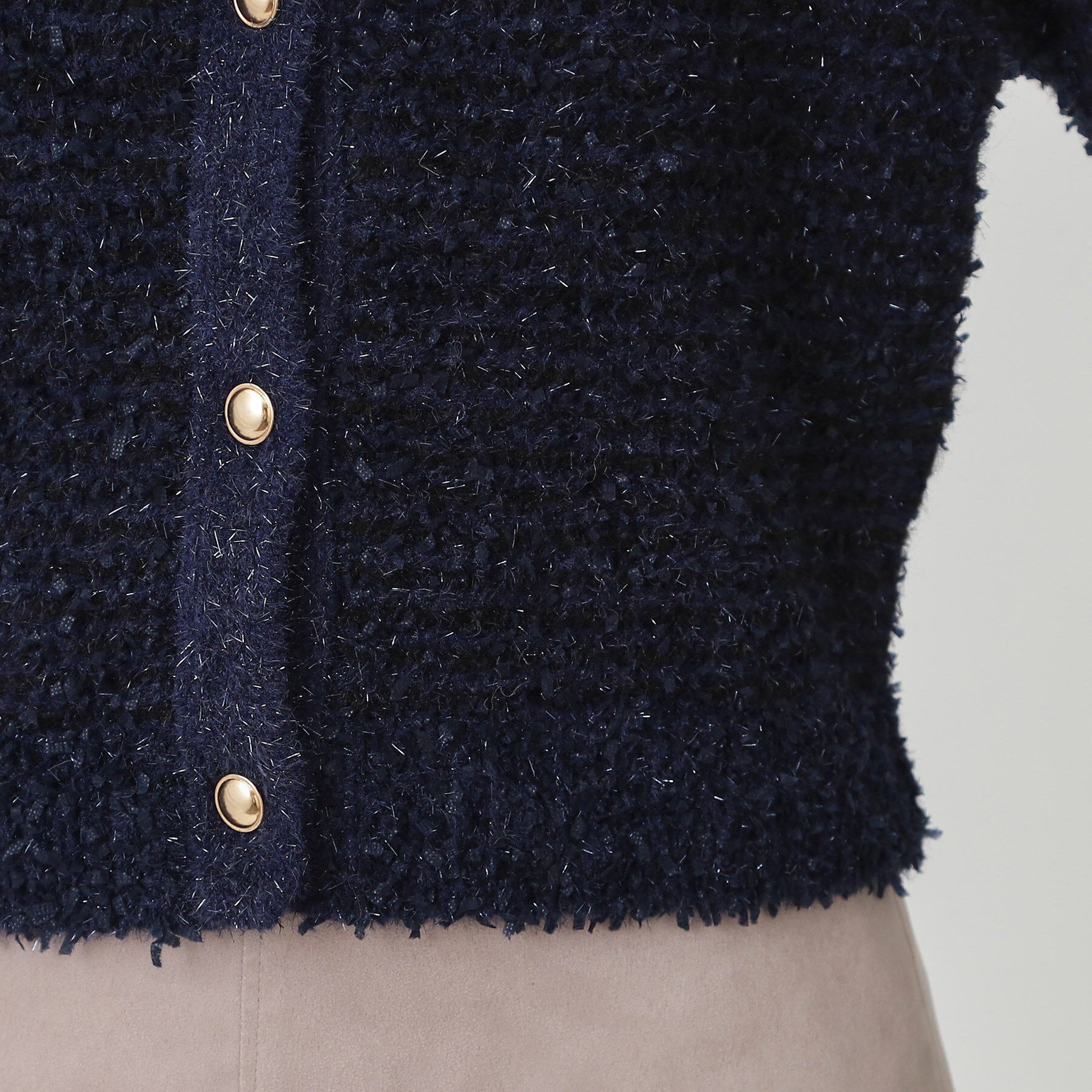 COUP DE CHANCE「【手洗い可】ラメフェザーのニットカーディガン」|カーディガン|