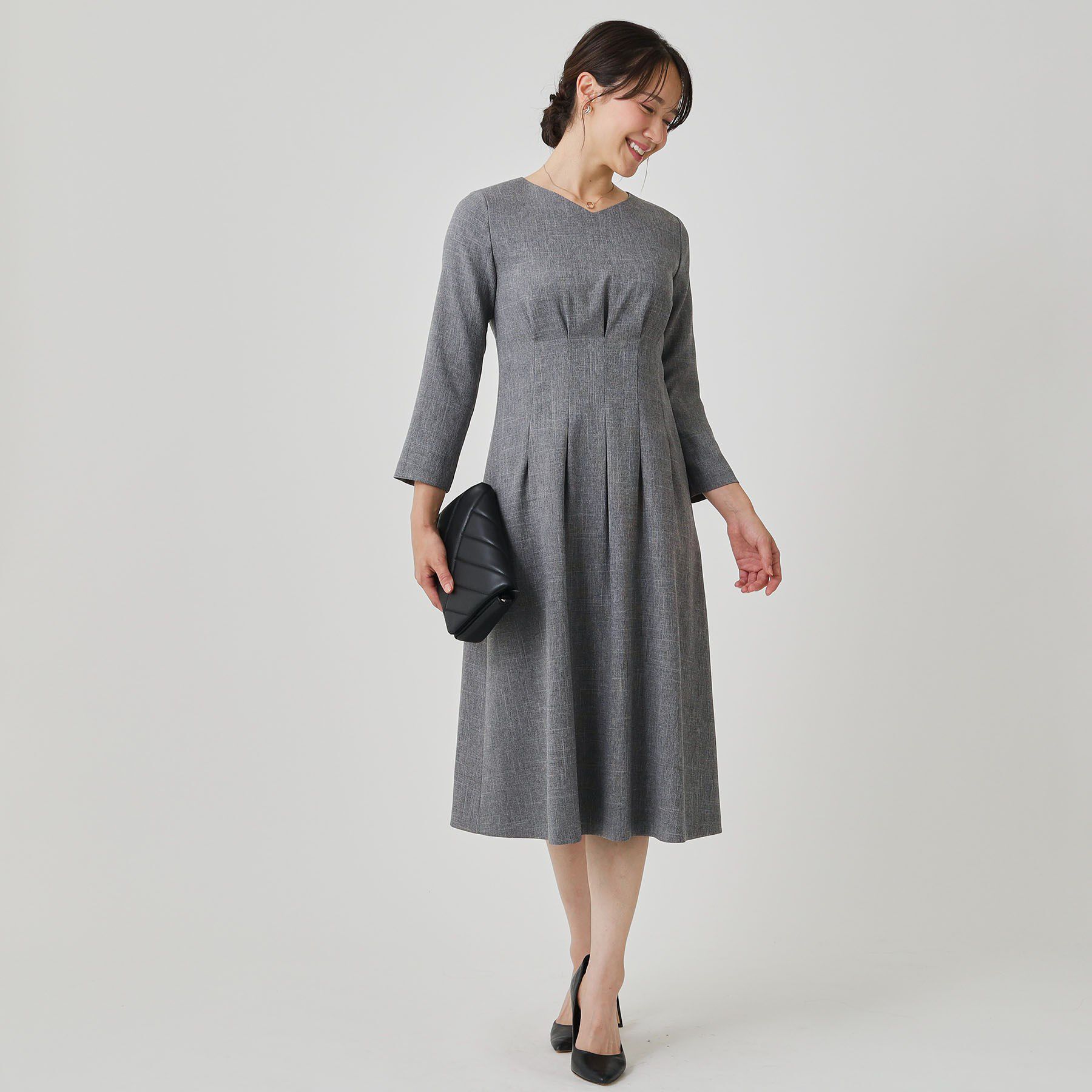 COUP DE CHANCE「【手洗い可／日本製】タックデザインワンピース」|ワンピース|