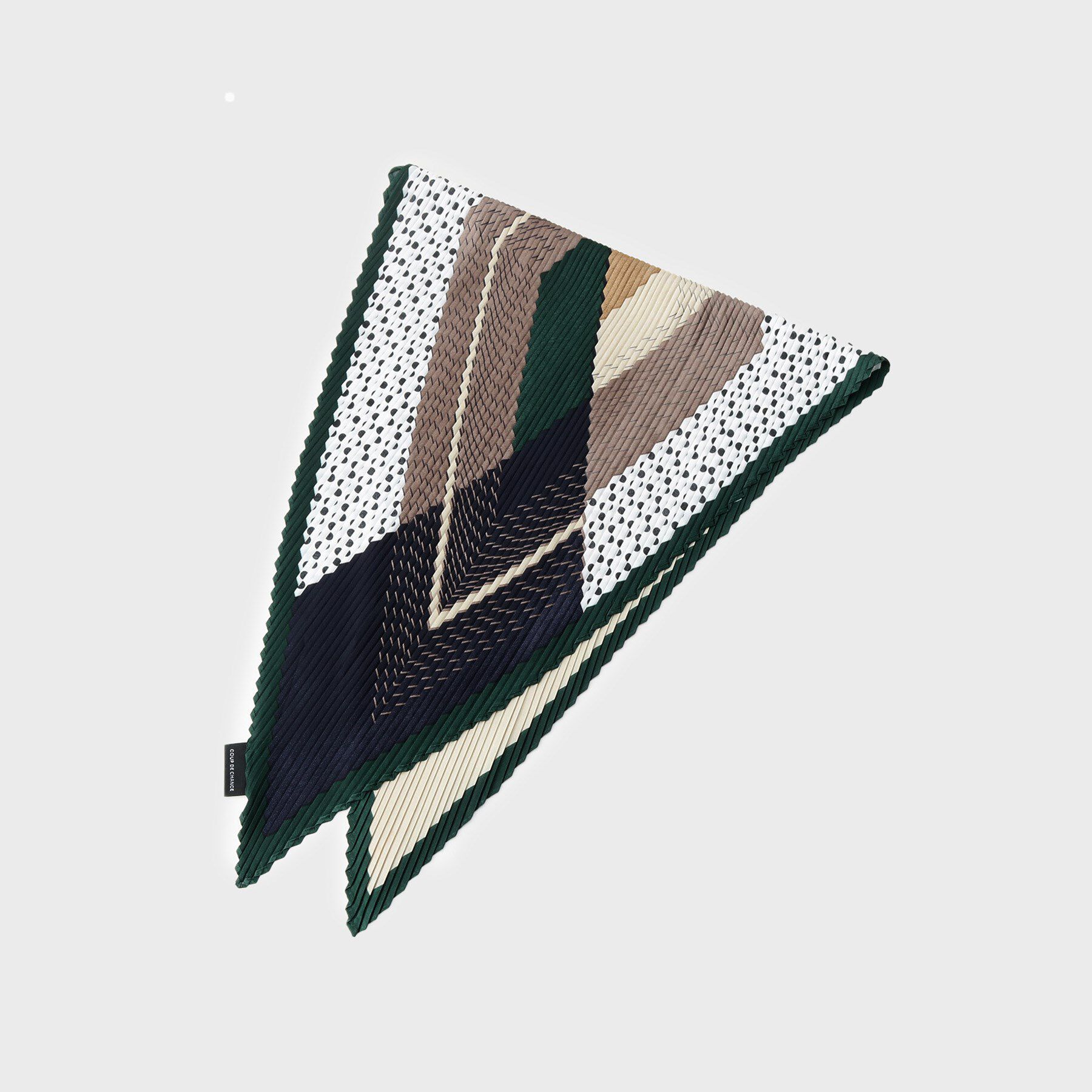 COUP DE CHANCE「ミモード・ミニプリーツ／幾何学柄／ミニスカーフ」|バンダナ・スカーフ|グリーン(322)