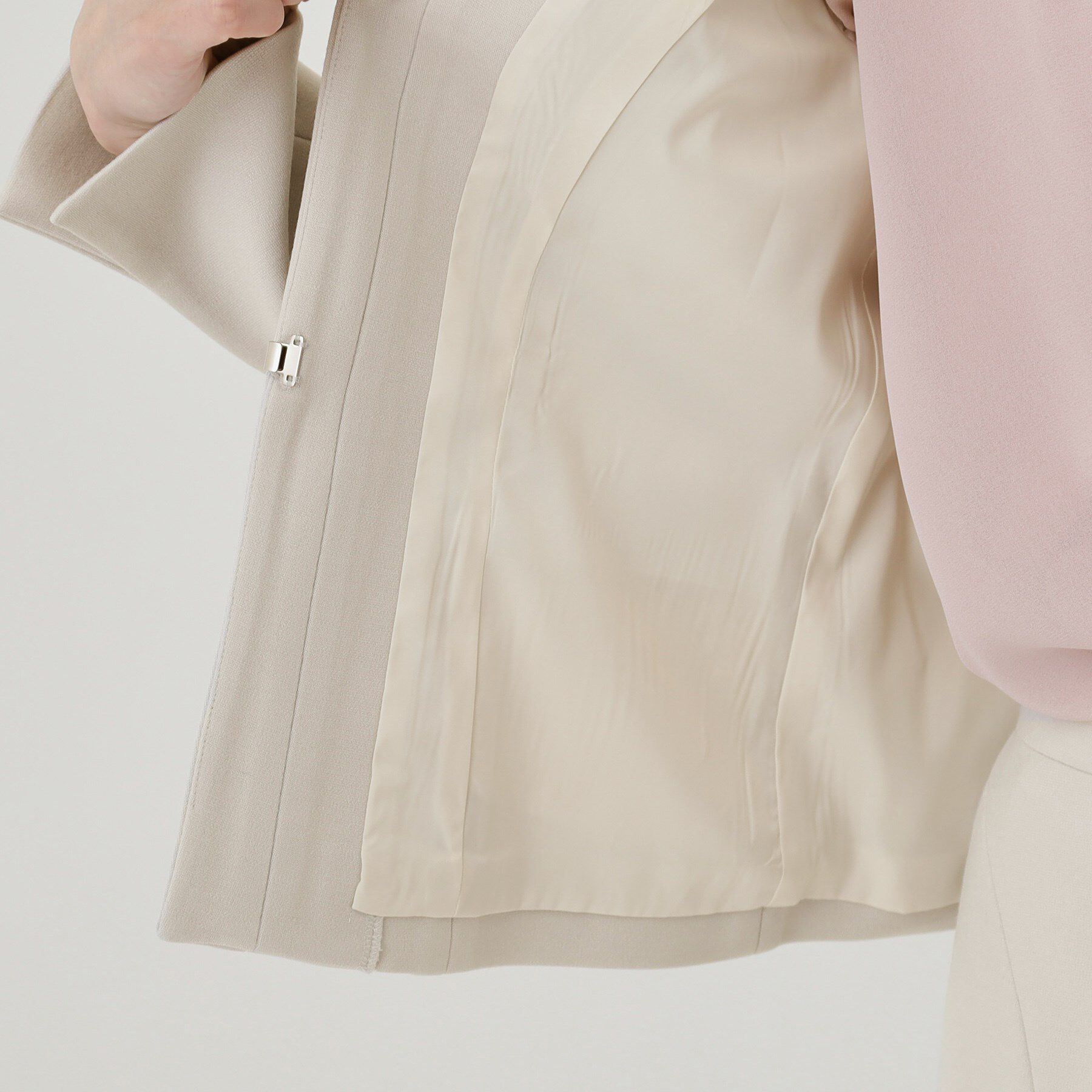 COUP DE CHANCE「【日本製／セットアップ可】ジャージ素材のカラーレスジャケット」|ノーカラージャケット|