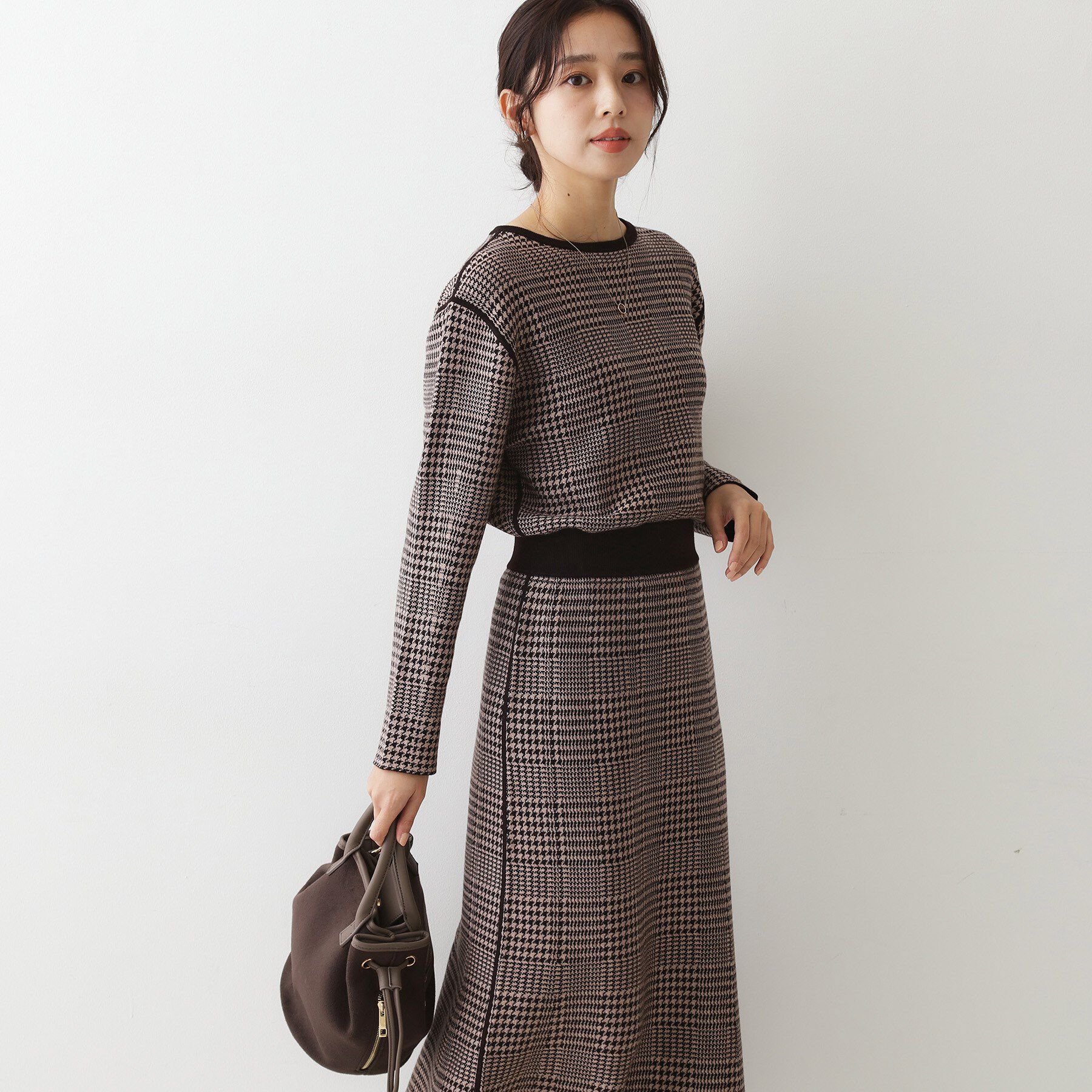 COUP DE CHANCE「【手洗い可／リバーシブル】トップス＆スカート セットアップ」|スーツ|ブラウン(244)