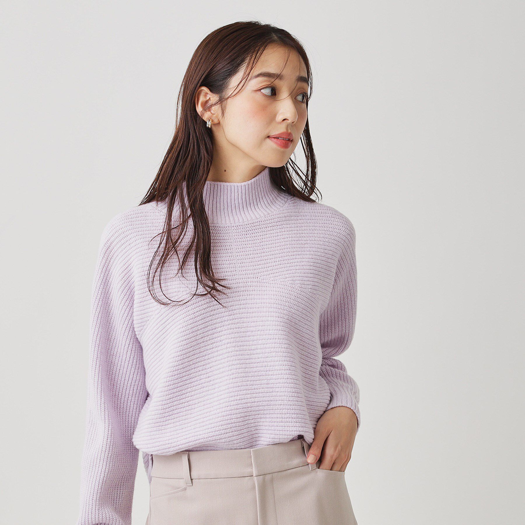 COUP DE CHANCE「【手洗い可／日本製／温かく軽い】ミドルゲージニットトップス」|ニット・セーター|