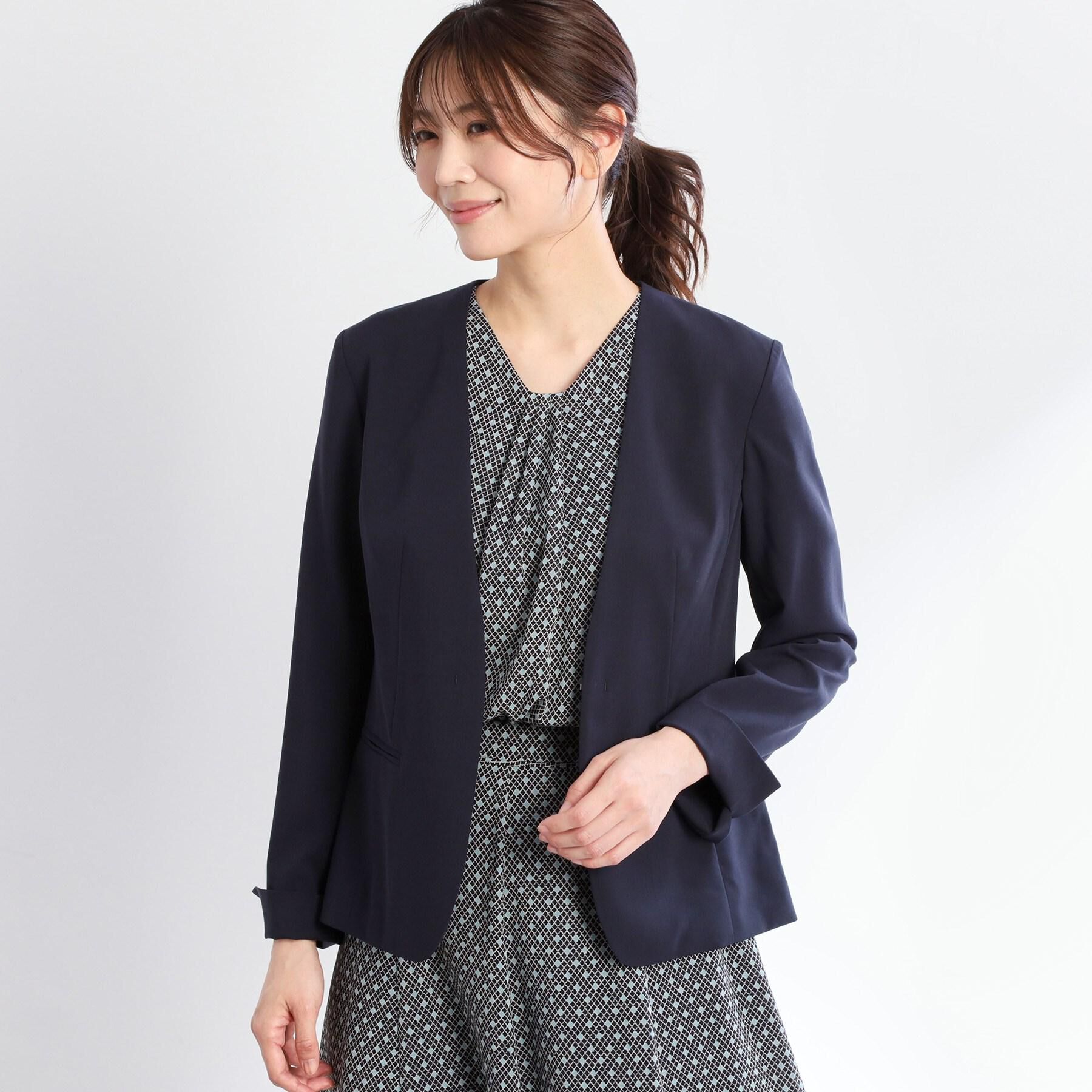 Reflect「【洗える／セットアップ可】ノーカラージャケット」|ノーカラージャケット|