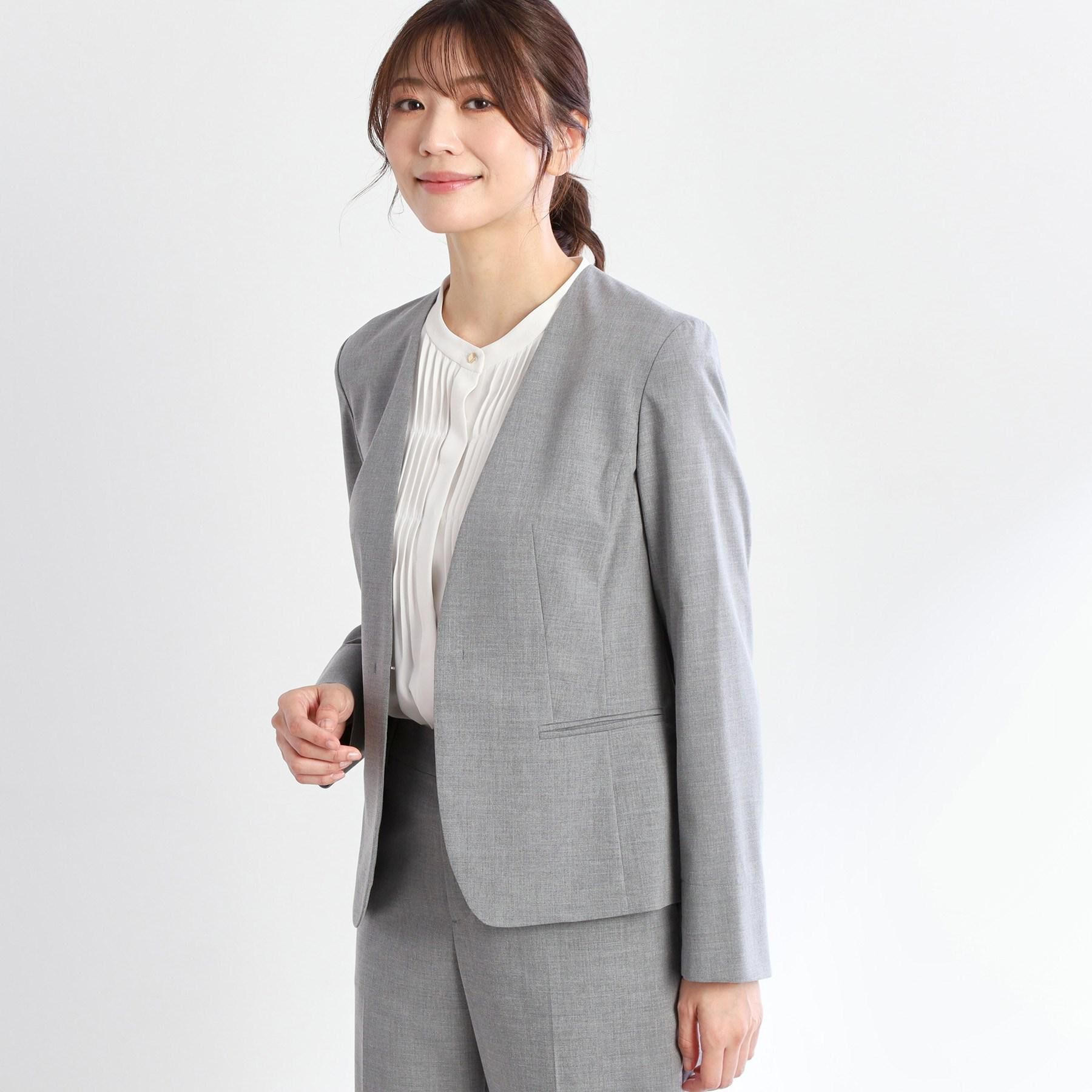 Reflect「【洗える／セットアップ可】ノーカラージャケット」|ノーカラージャケット|