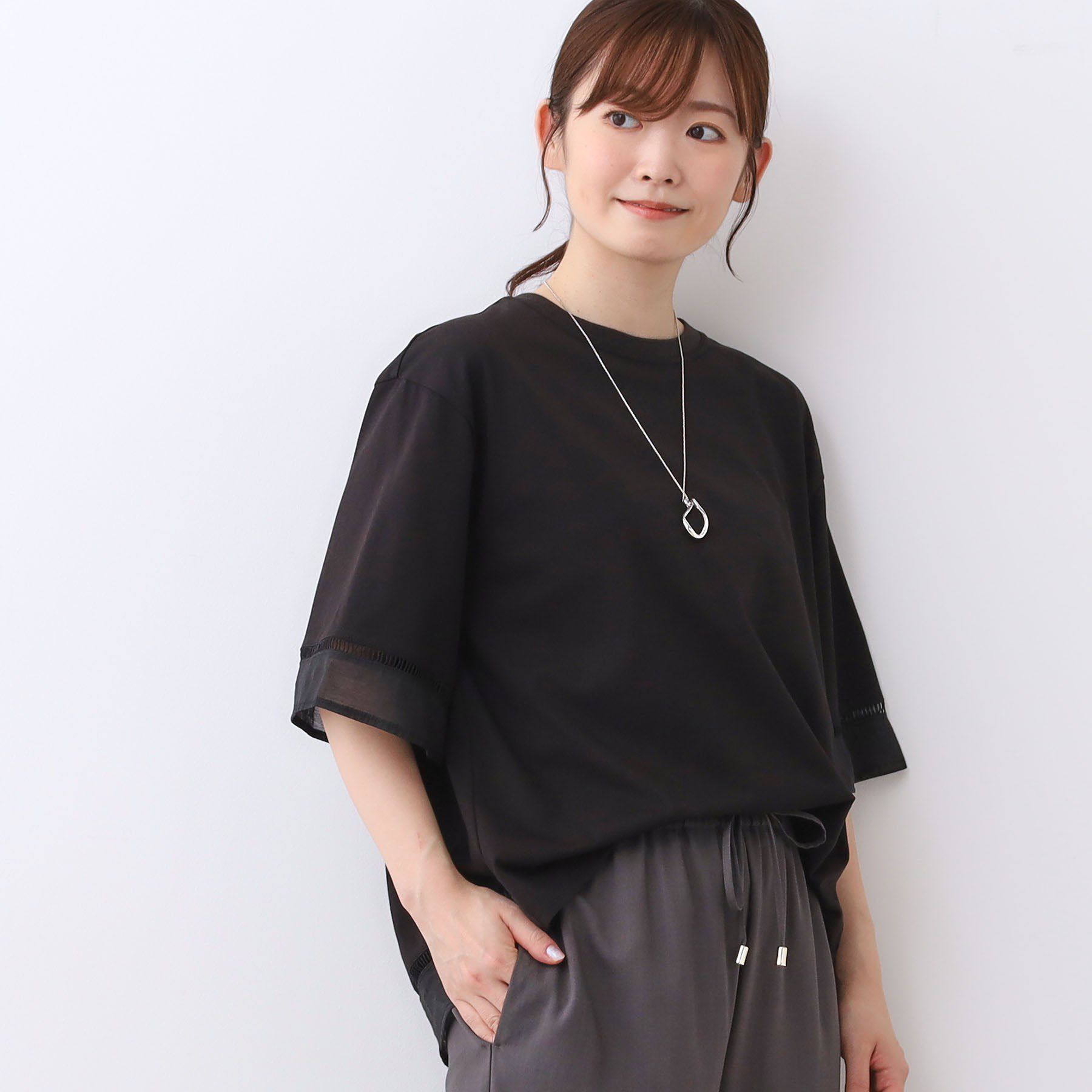 Reflect「【E‐QUALITY／体型カバー】シアー&times;レースデザインプルオーバー」|Tシャツ・カットソー|