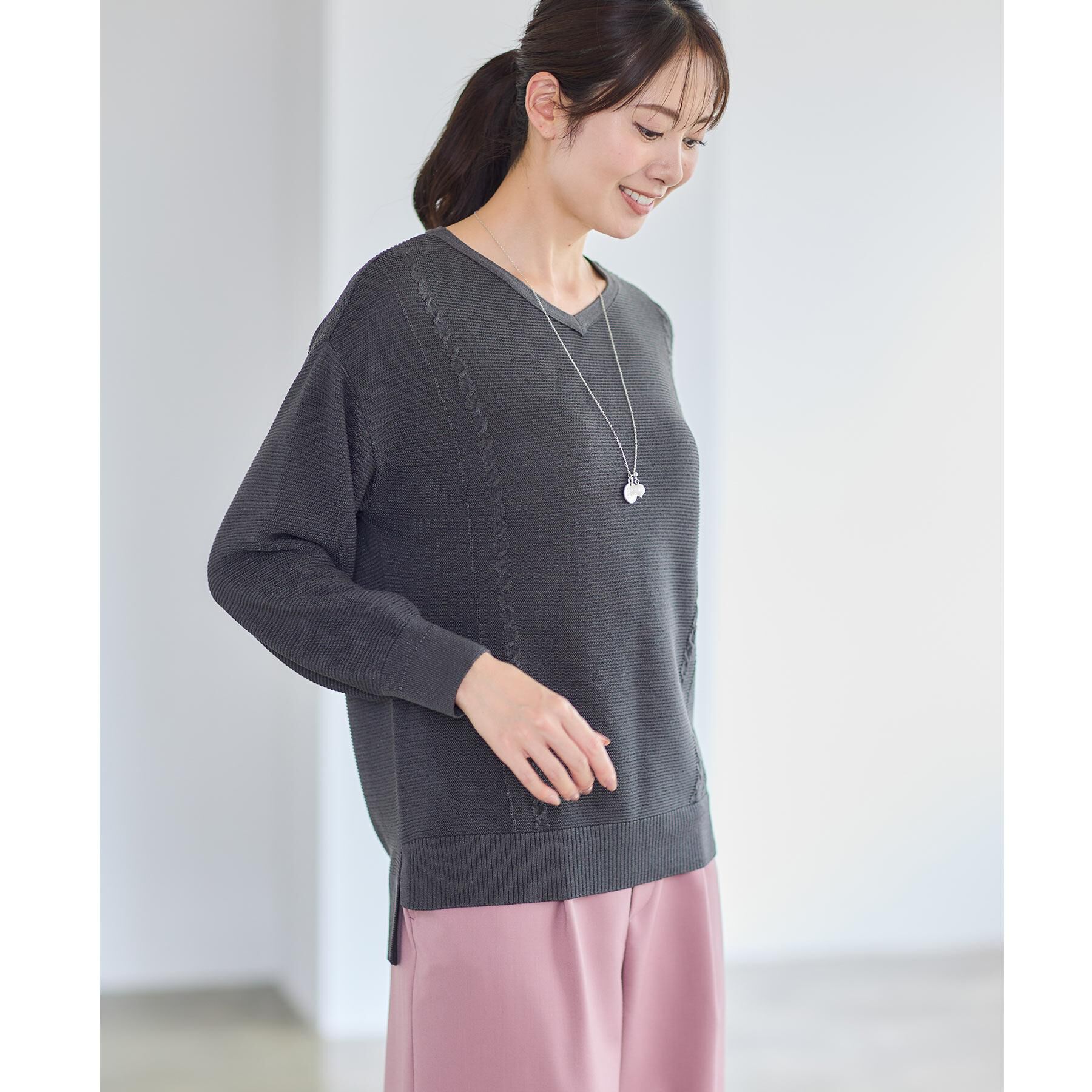 Reflect「【パンツ合わせにぴったり◎】ゆったりオフボディニット」|ニット・セーター|