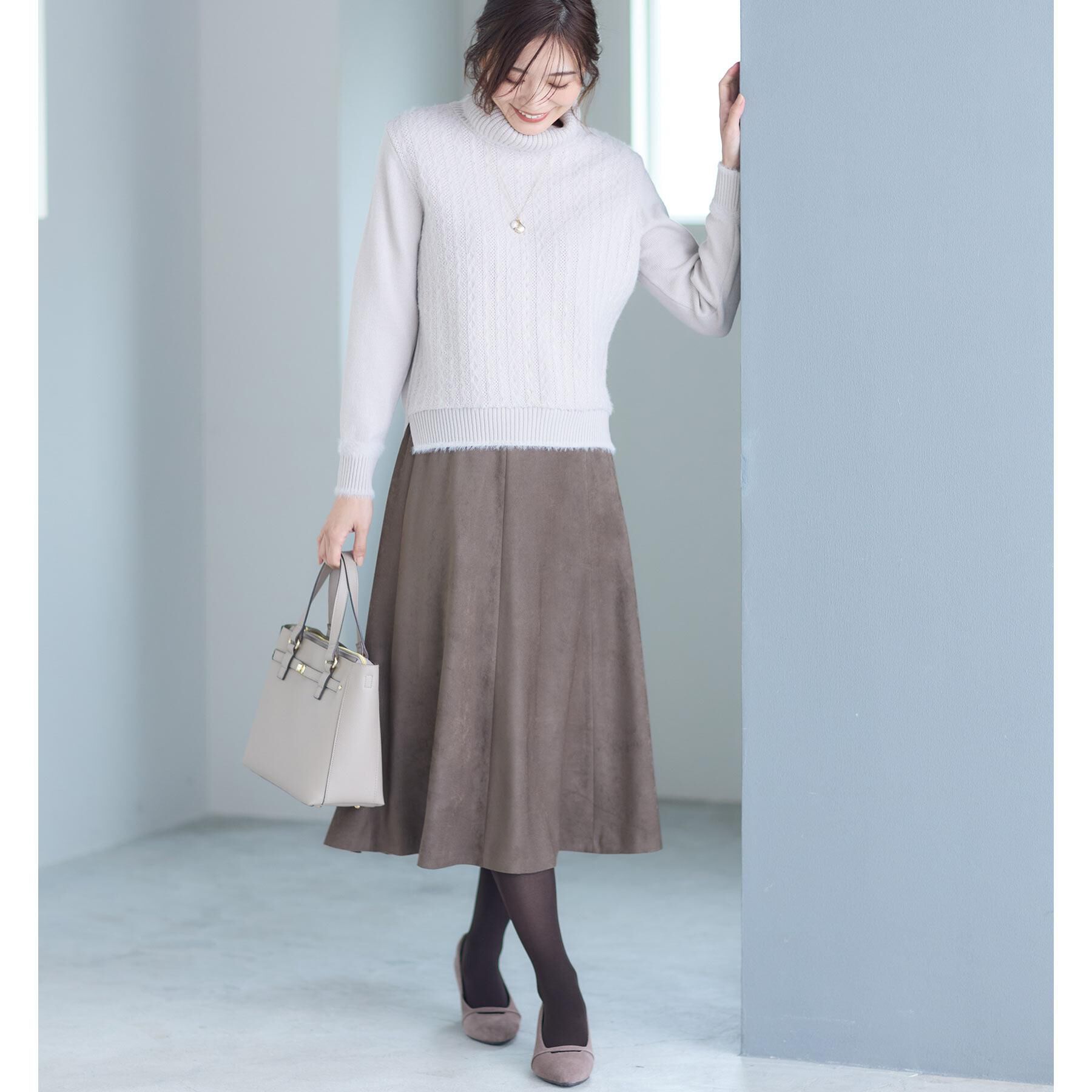 Reflect「【ジャケット合わせにぴったり◎】スエードライクフレアスカート」|スカート|