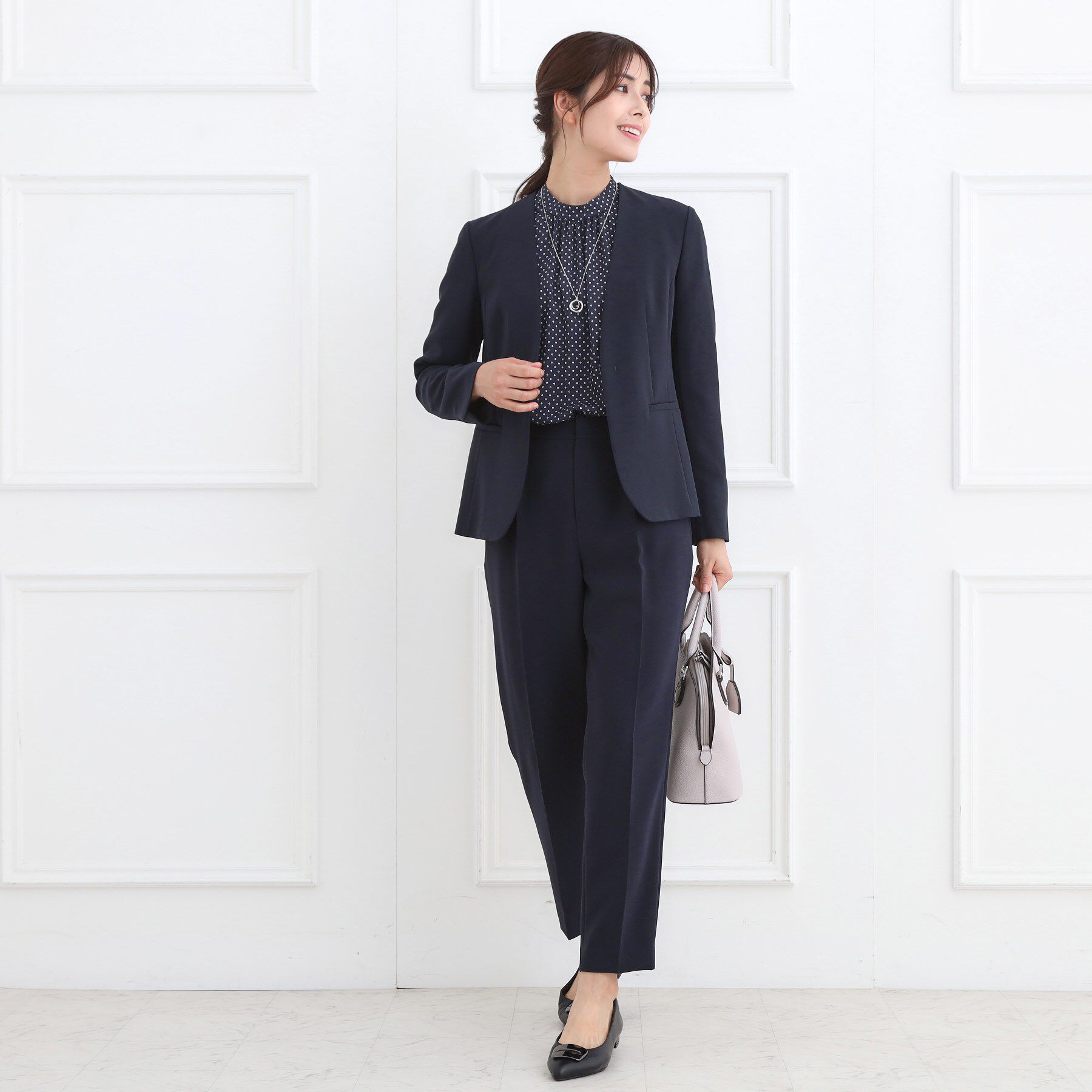 Reflect「【フォーマル／入卒】ドットプリントブラウス」|シャツ・ブラウス|