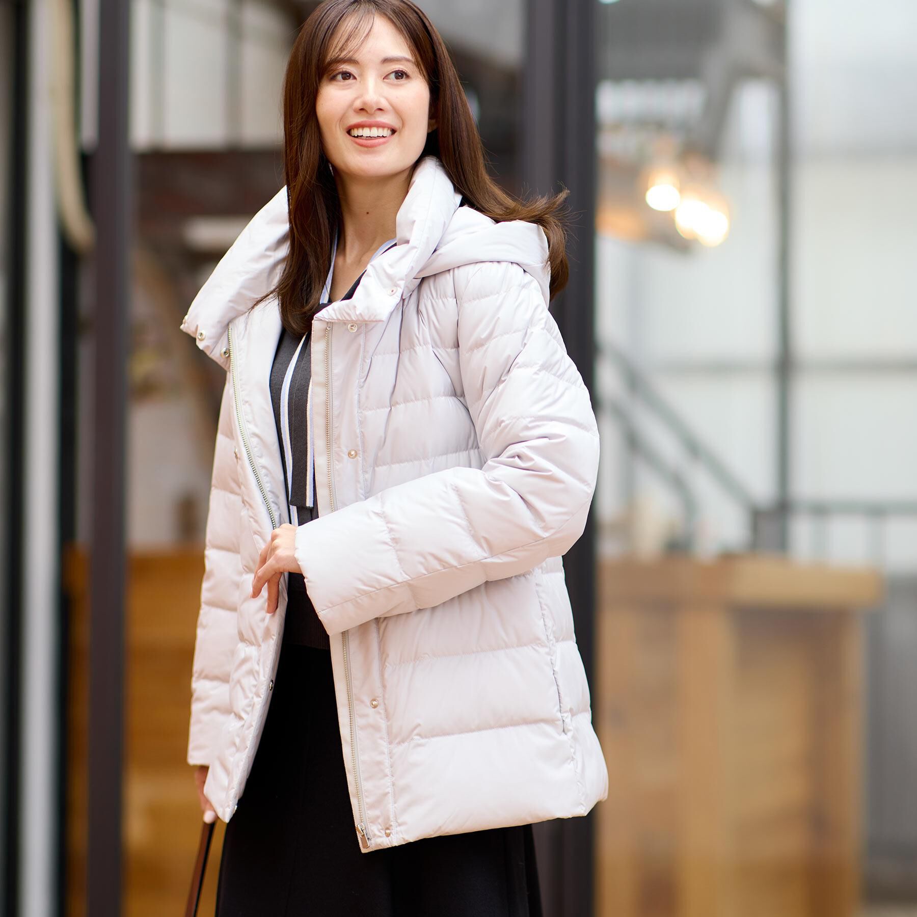 Reflect「【定番人気】フーデッドミドルダウンコート」|ダウン|