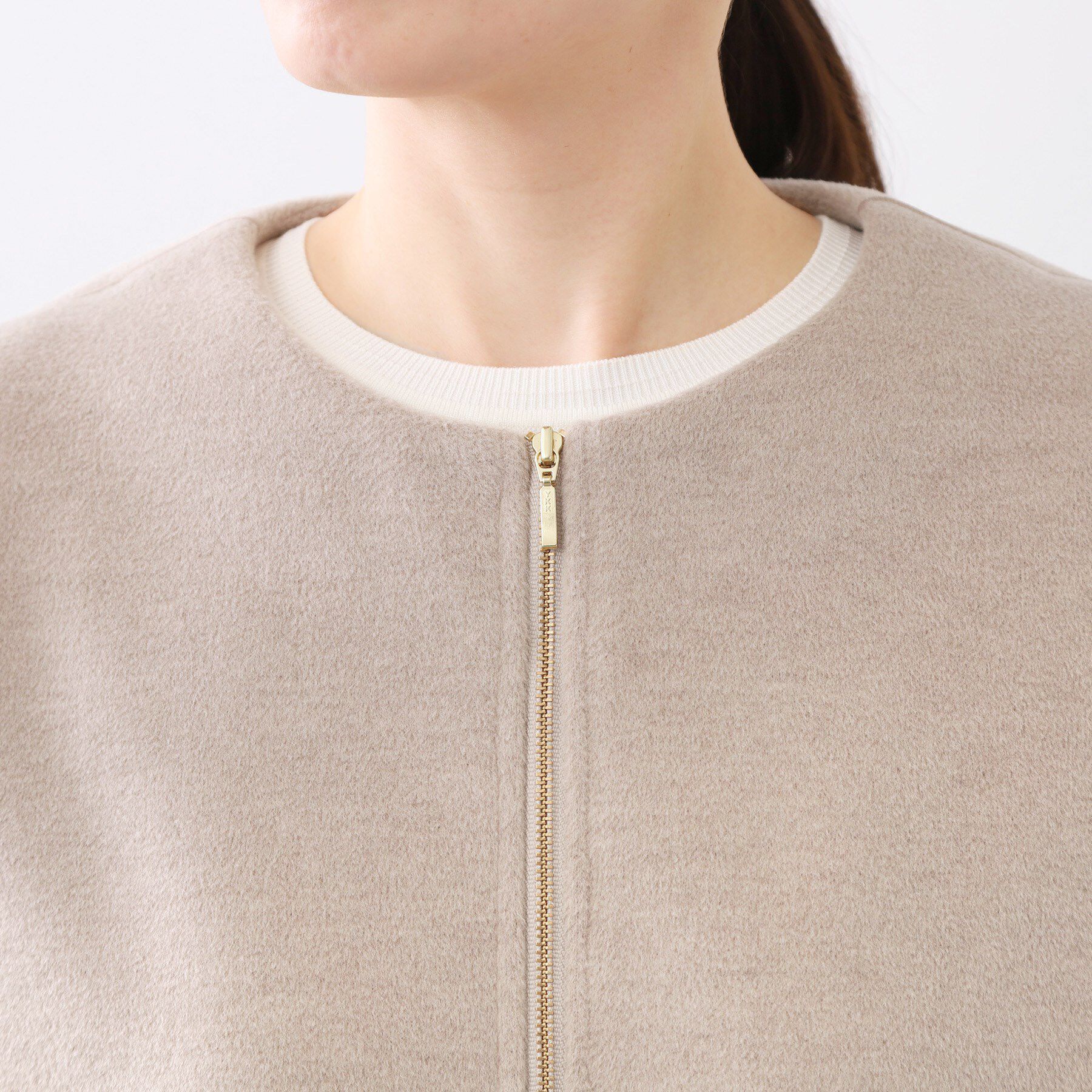 Reflect「【体型カバー／ゆったり着られる◎】リラクシーパイルコート」|ノーカラーコート|