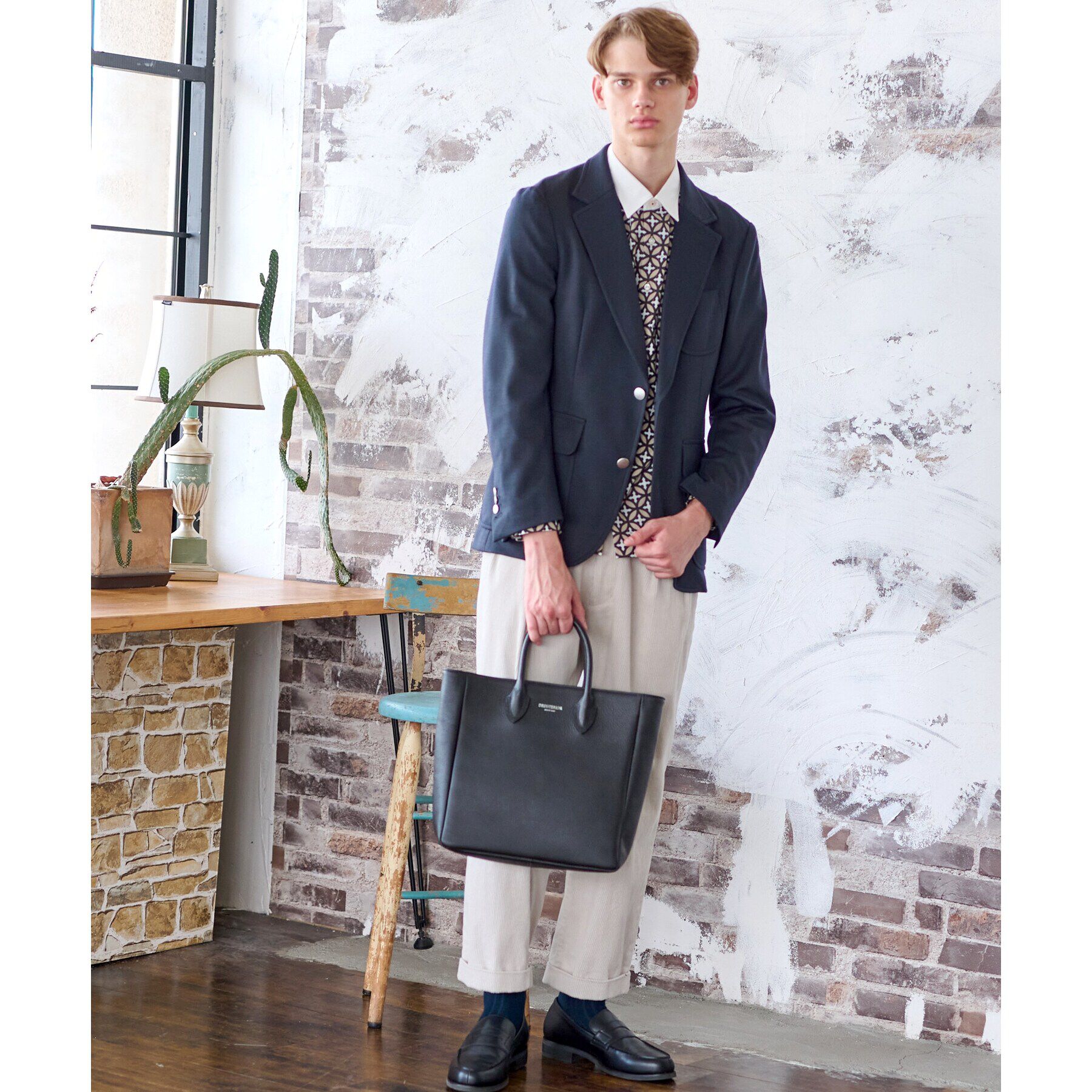 DRESSTERIOR「スクエアシュリンクレザー トートバッグ」|トートバッグ|