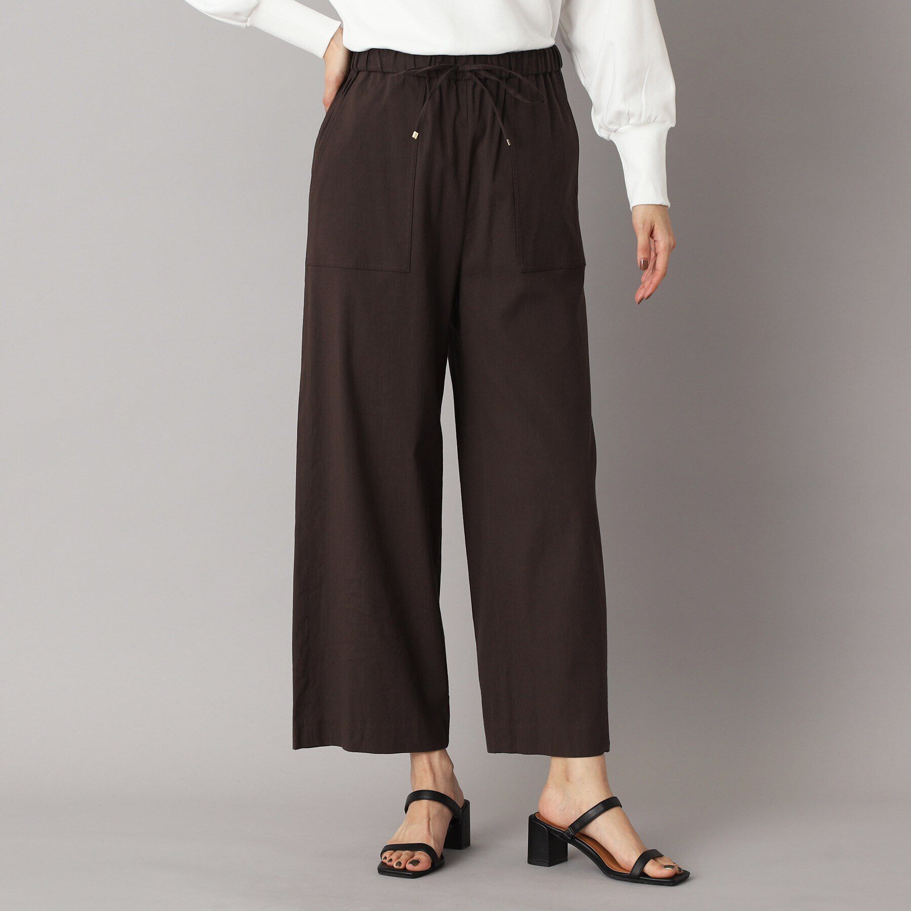 DRESSTERIOR「【接触冷感/洗える/ウエストゴム】ウォッシャブルリネンイージーワイドパンツ」|その他|